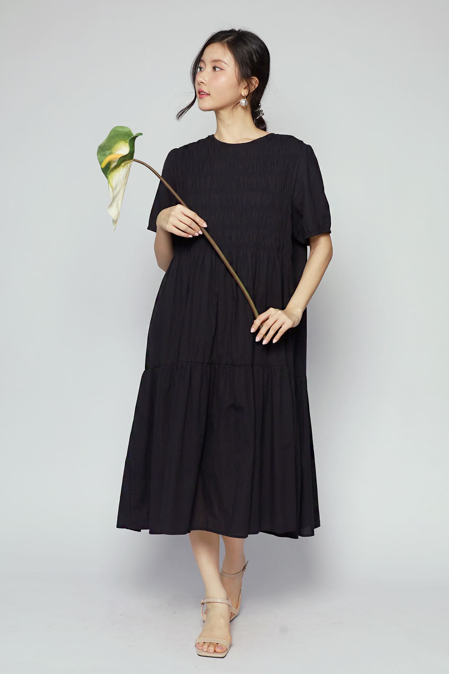 Sab Tiered Dress in Black