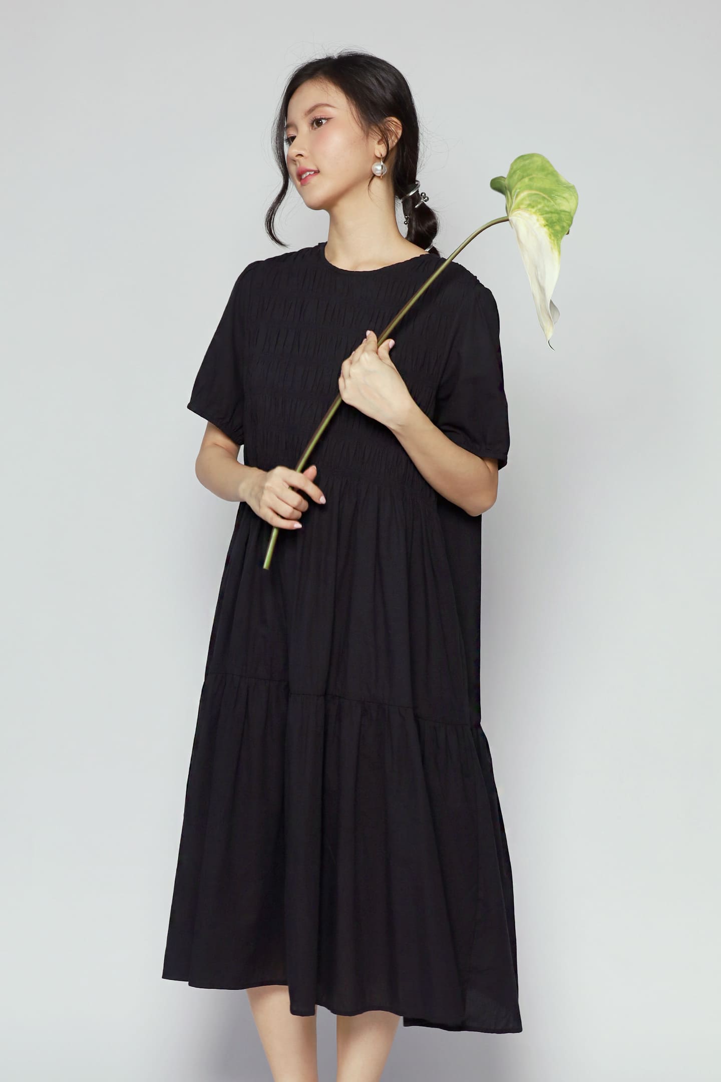 Sab Tiered Dress in Black