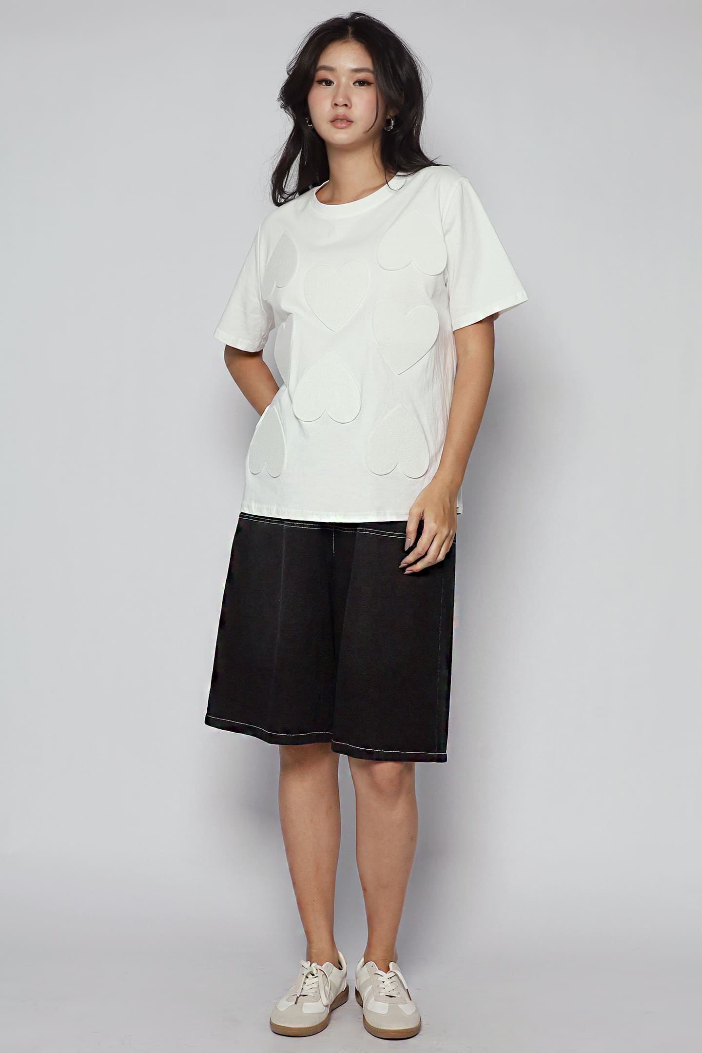 Saranghae Hearts Top in White