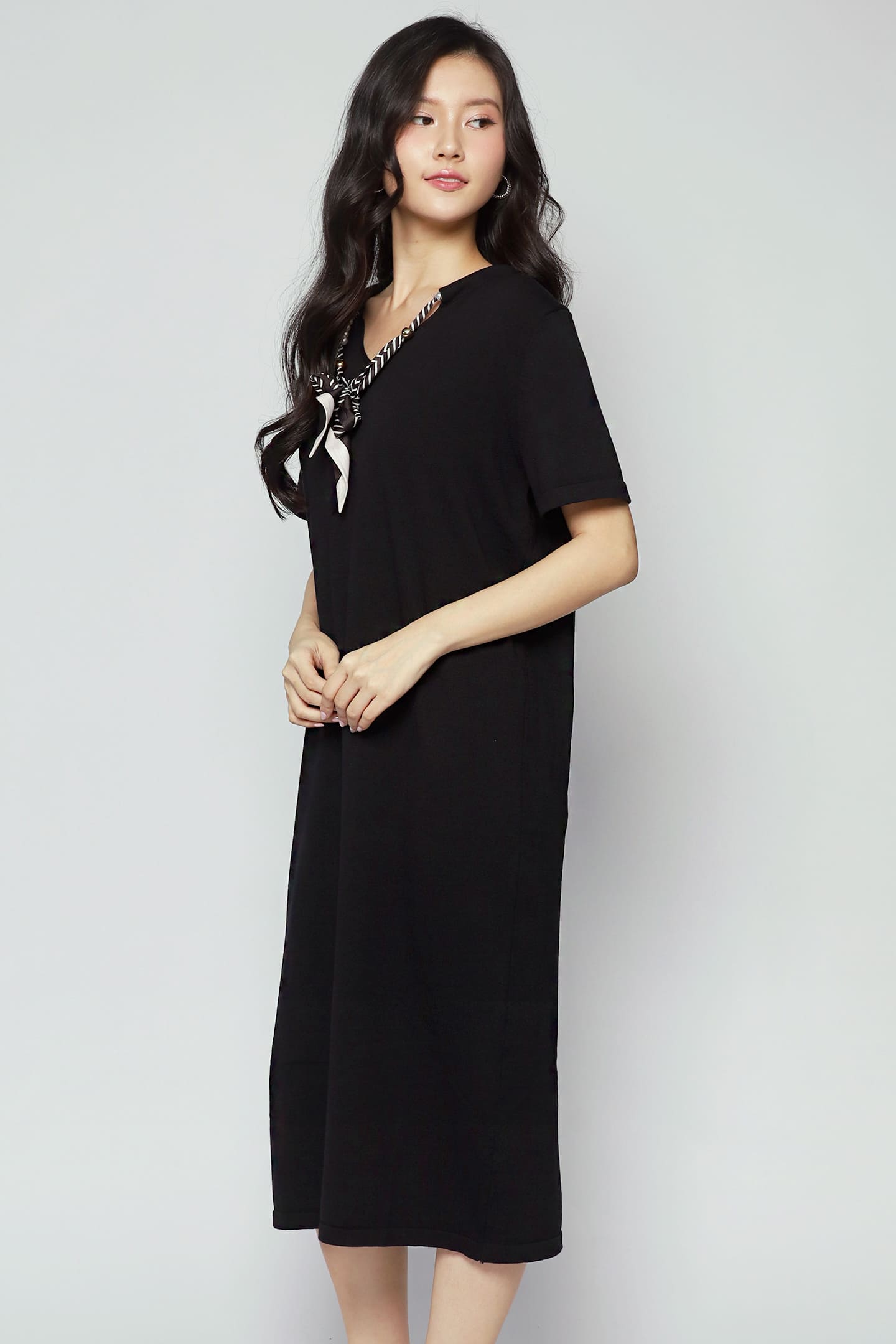 Backorders Scarf Accent Knit Dress