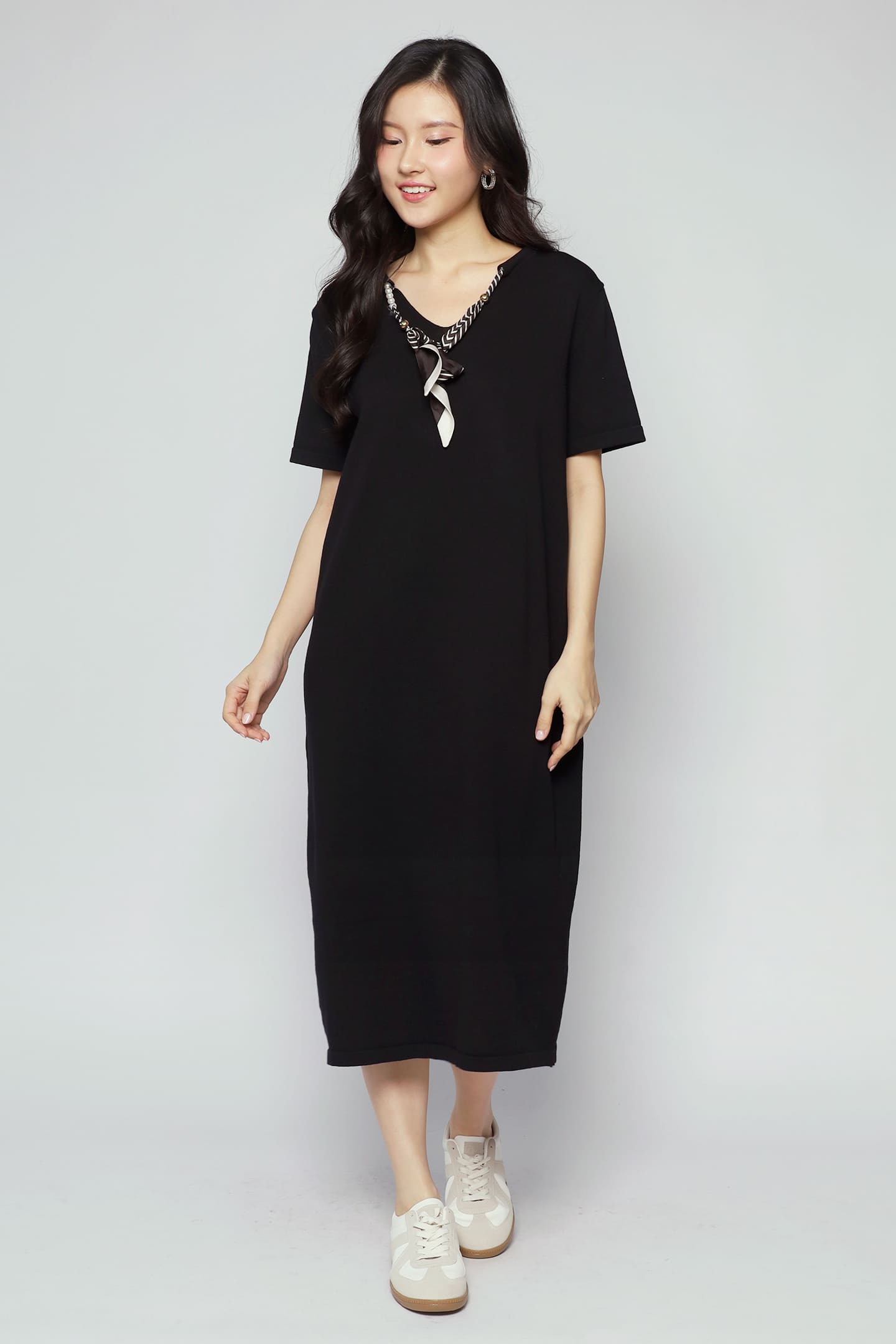 Backorders Scarf Accent Knit Dress