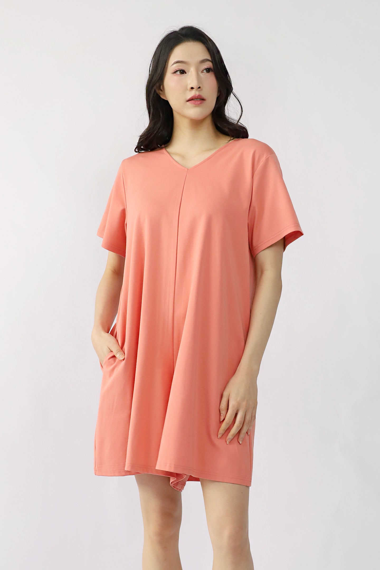 TENCEL - Second Skin Playsuit in Peach