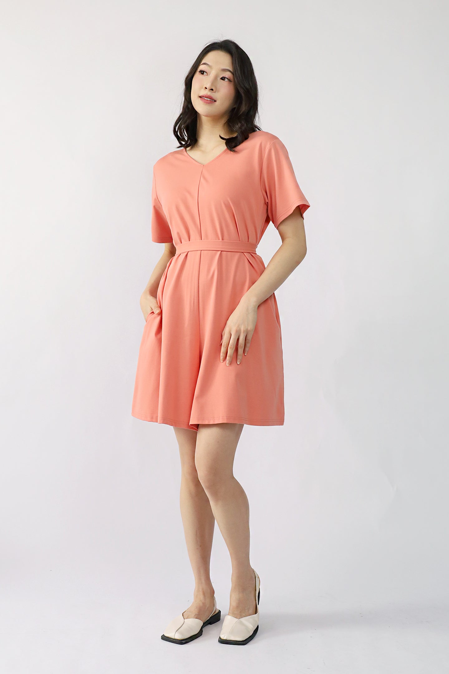 TENCEL - Second Skin Playsuit in Peach