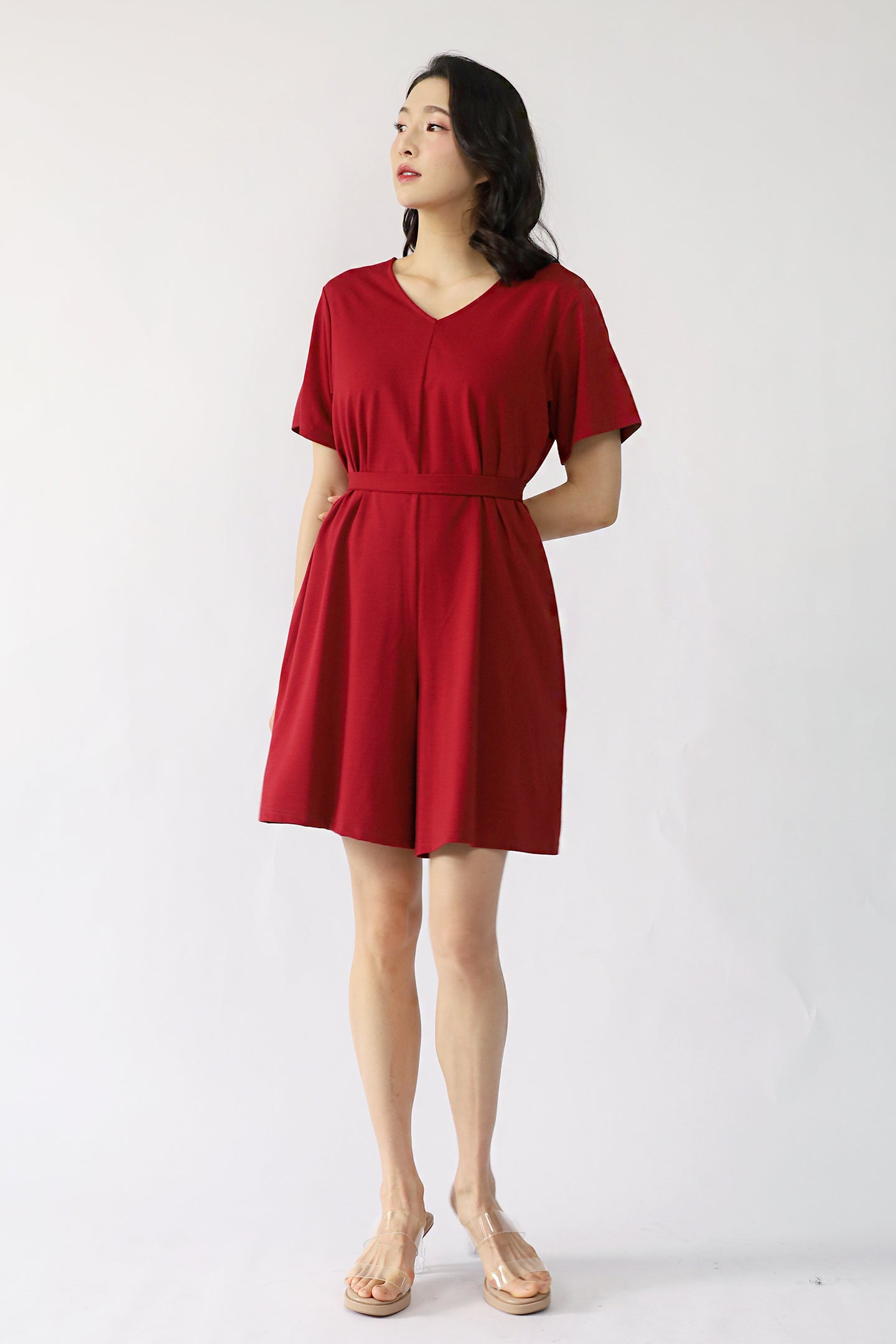 TENCEL - Second Skin Playsuit in Red