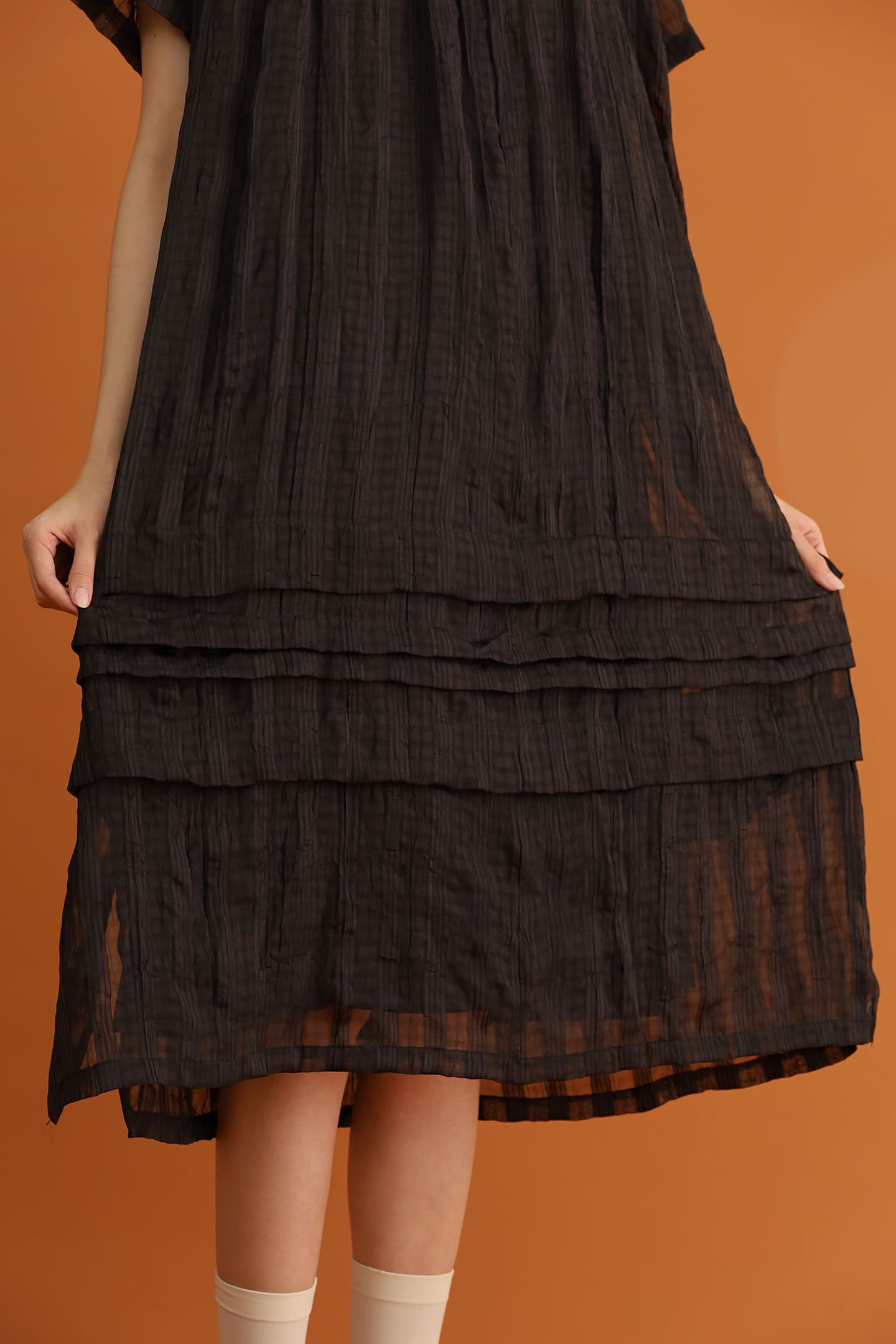CHOSEN - Sen 2 in 1 Textured Dress in Black