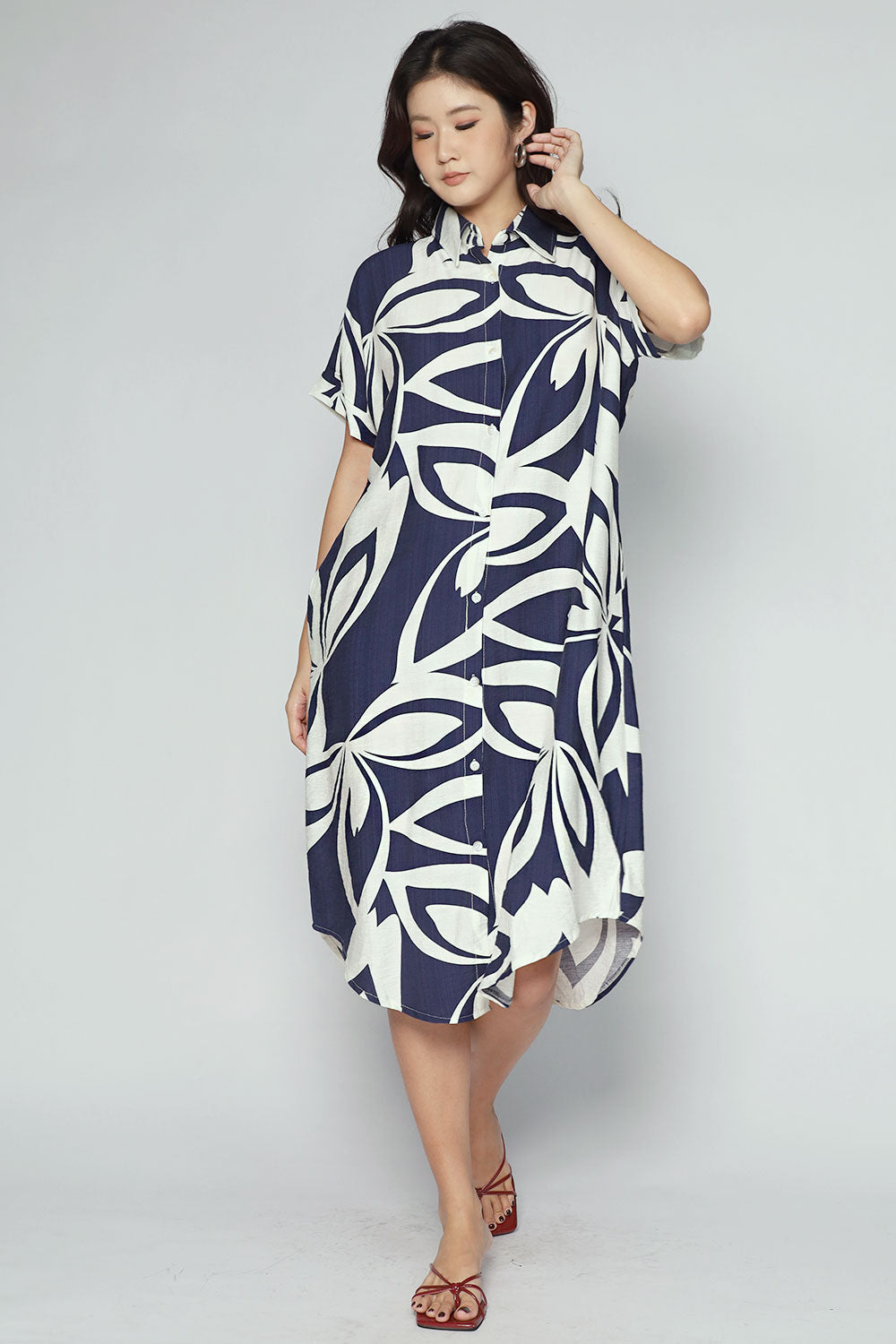 PO - Shanny Shirt Dress in Blue Tracks