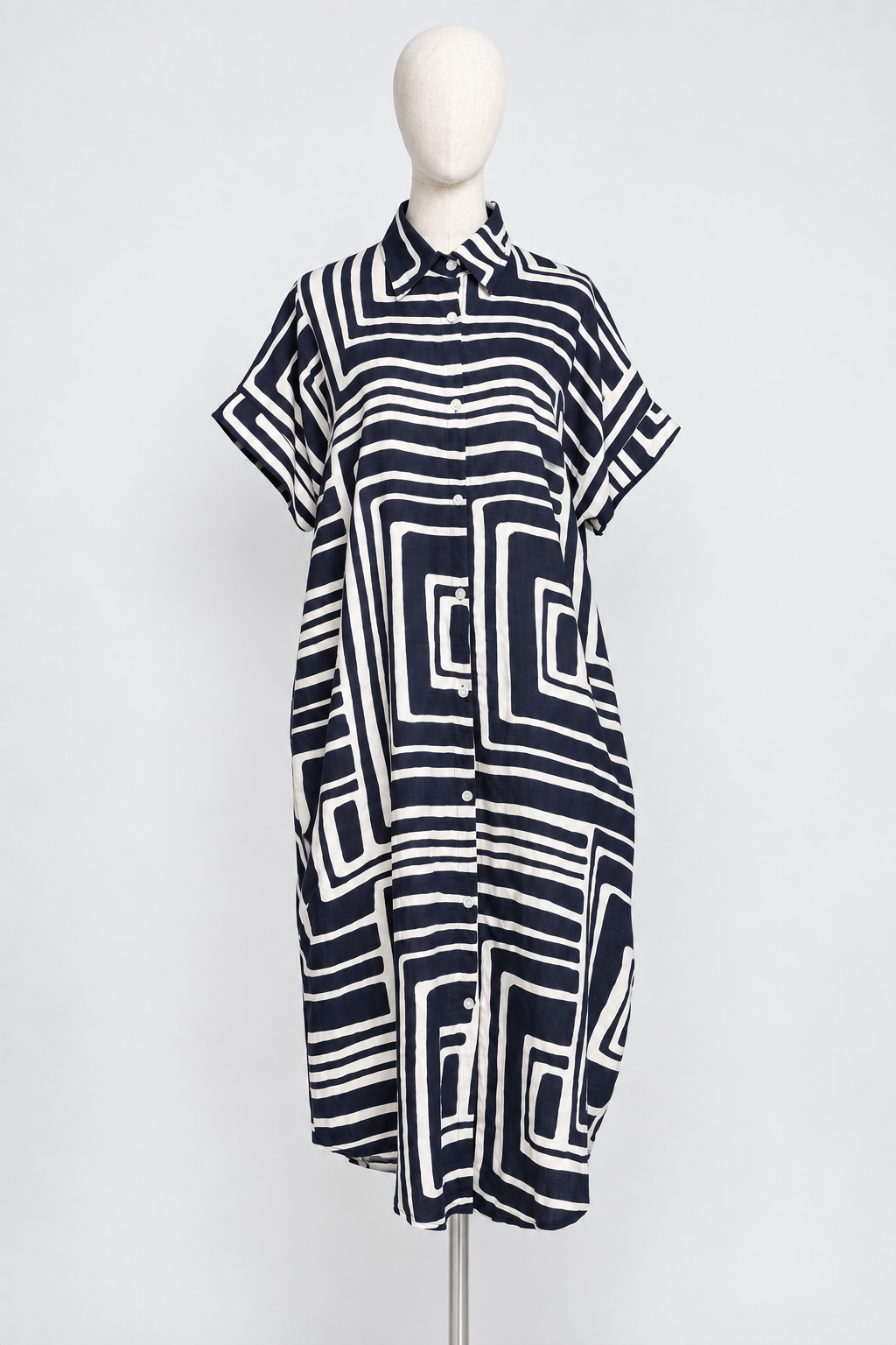 PO - Shanny Shirt Dress in Blue Tracks