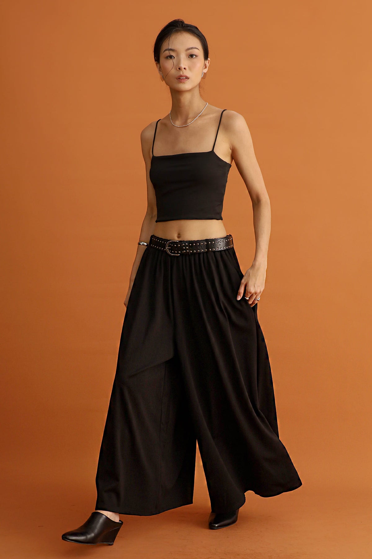 CHOSEN - Shin Pants with Studded Belt