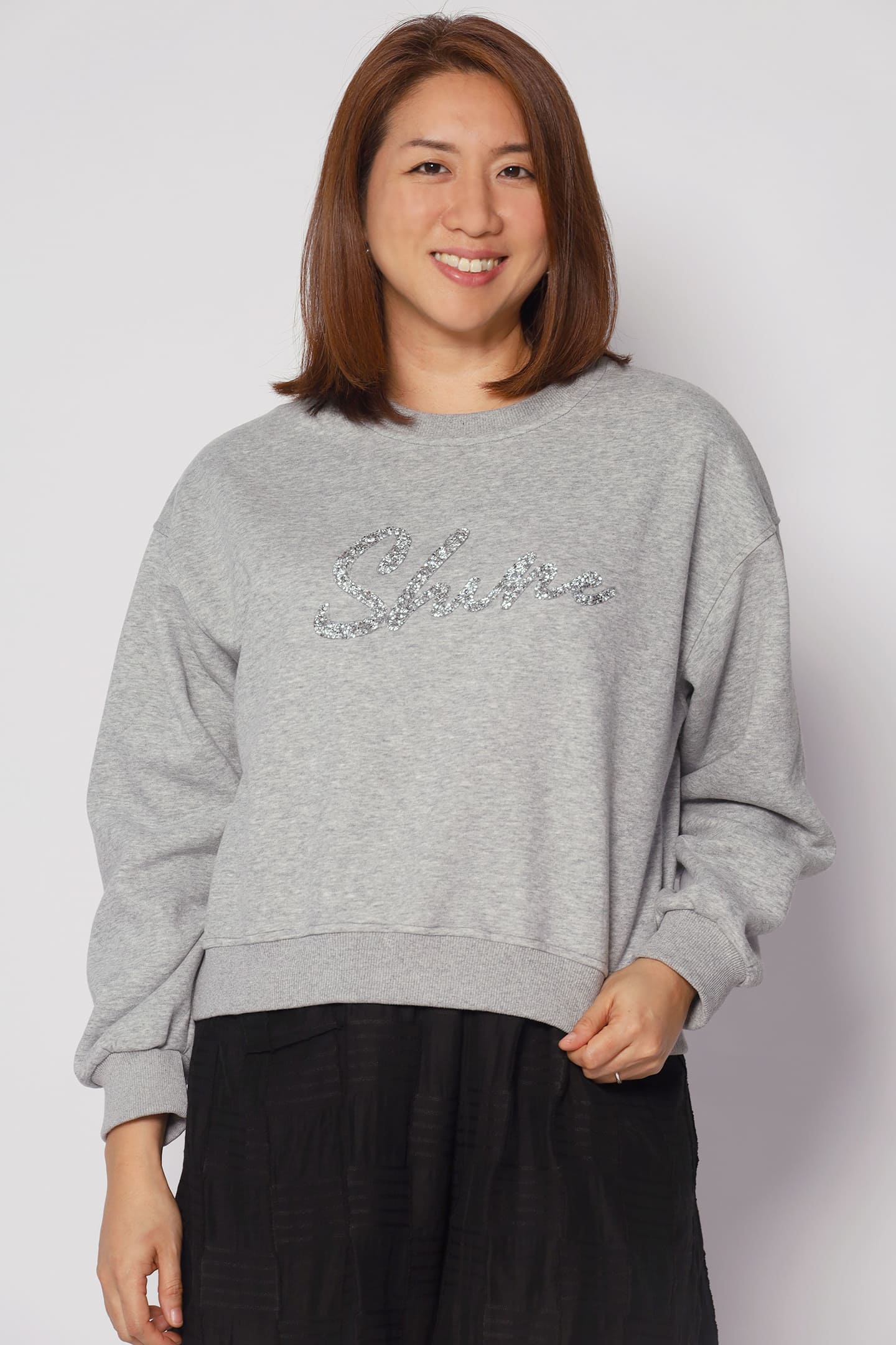 Backorders Shine Jumper Top in Grey