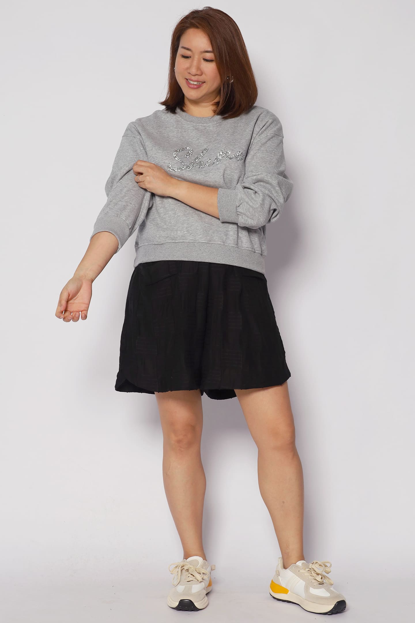 Backorders Shine Jumper Top in Grey