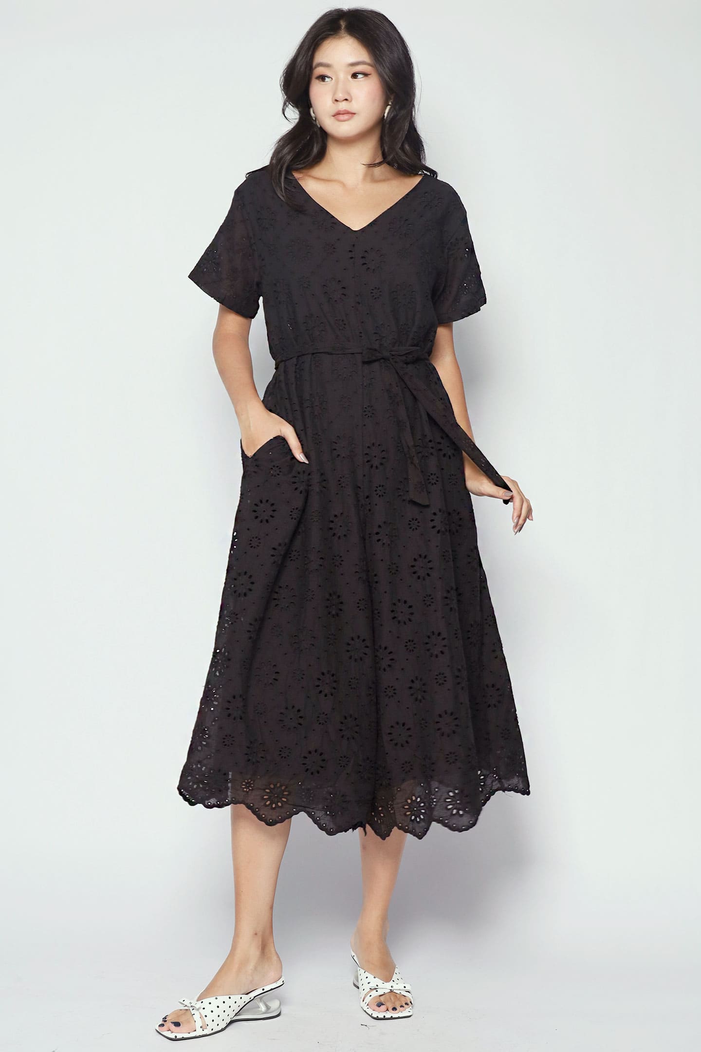 Shirokuro Jumpsuit in Black Crochet