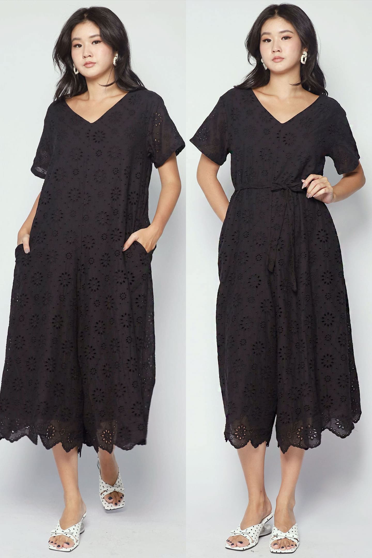 Shirokuro Jumpsuit in Black Crochet