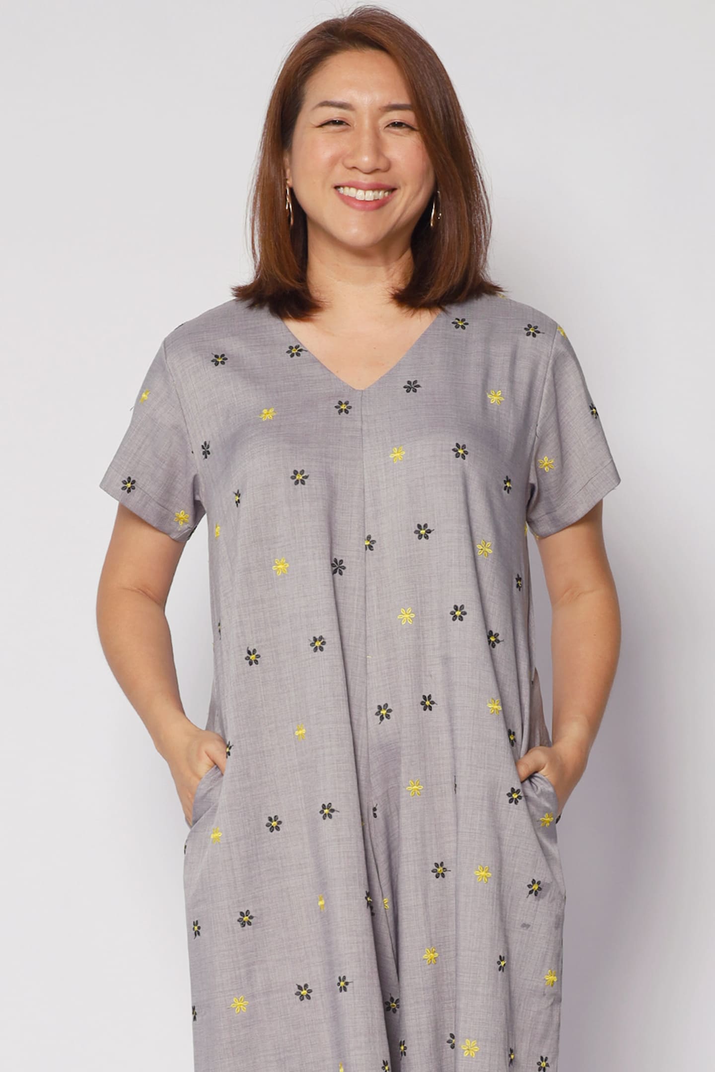 Shirokuro Jumpsuit in Daisy Embroidery