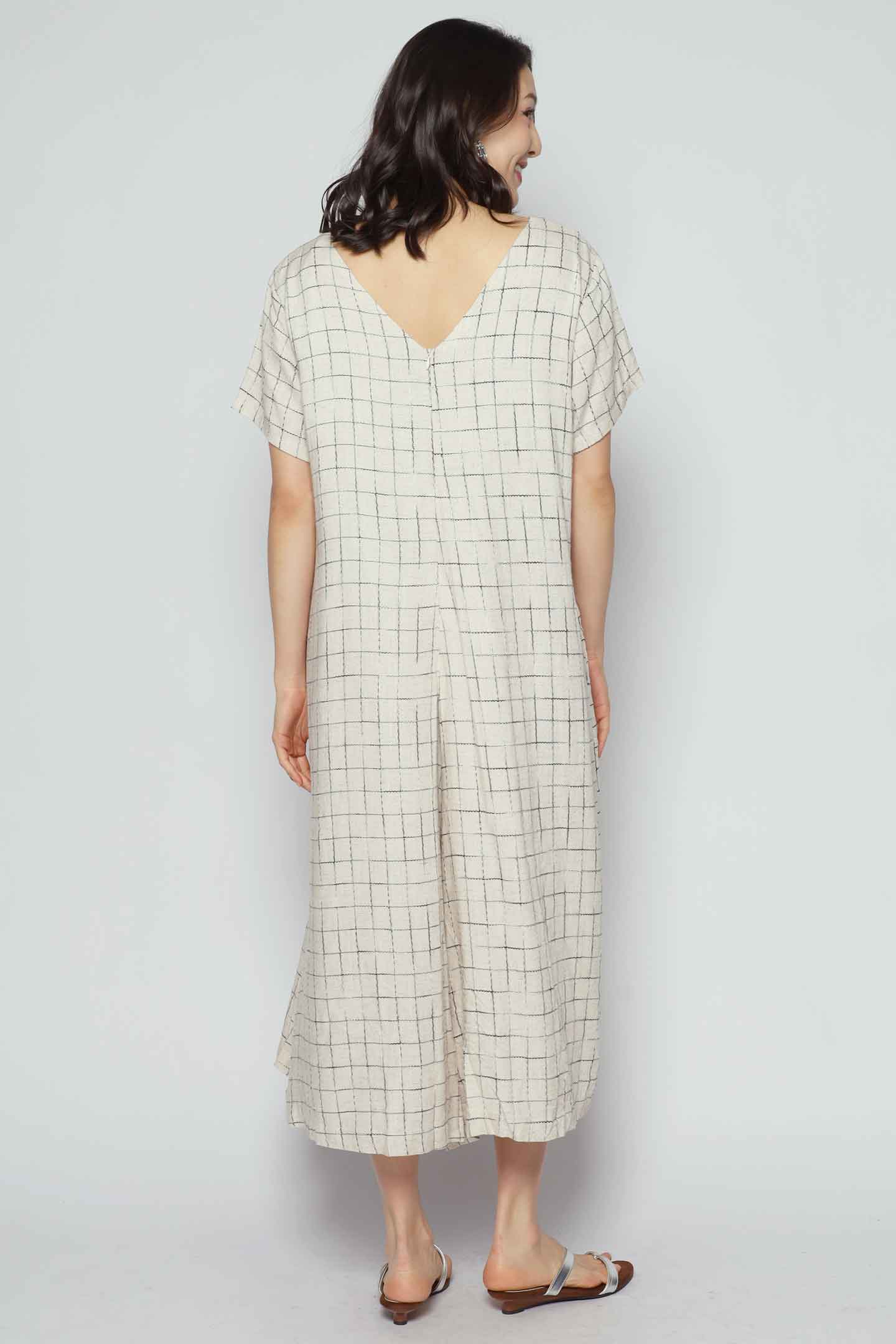 Shirokuro Jumpsuit in Linen Check
