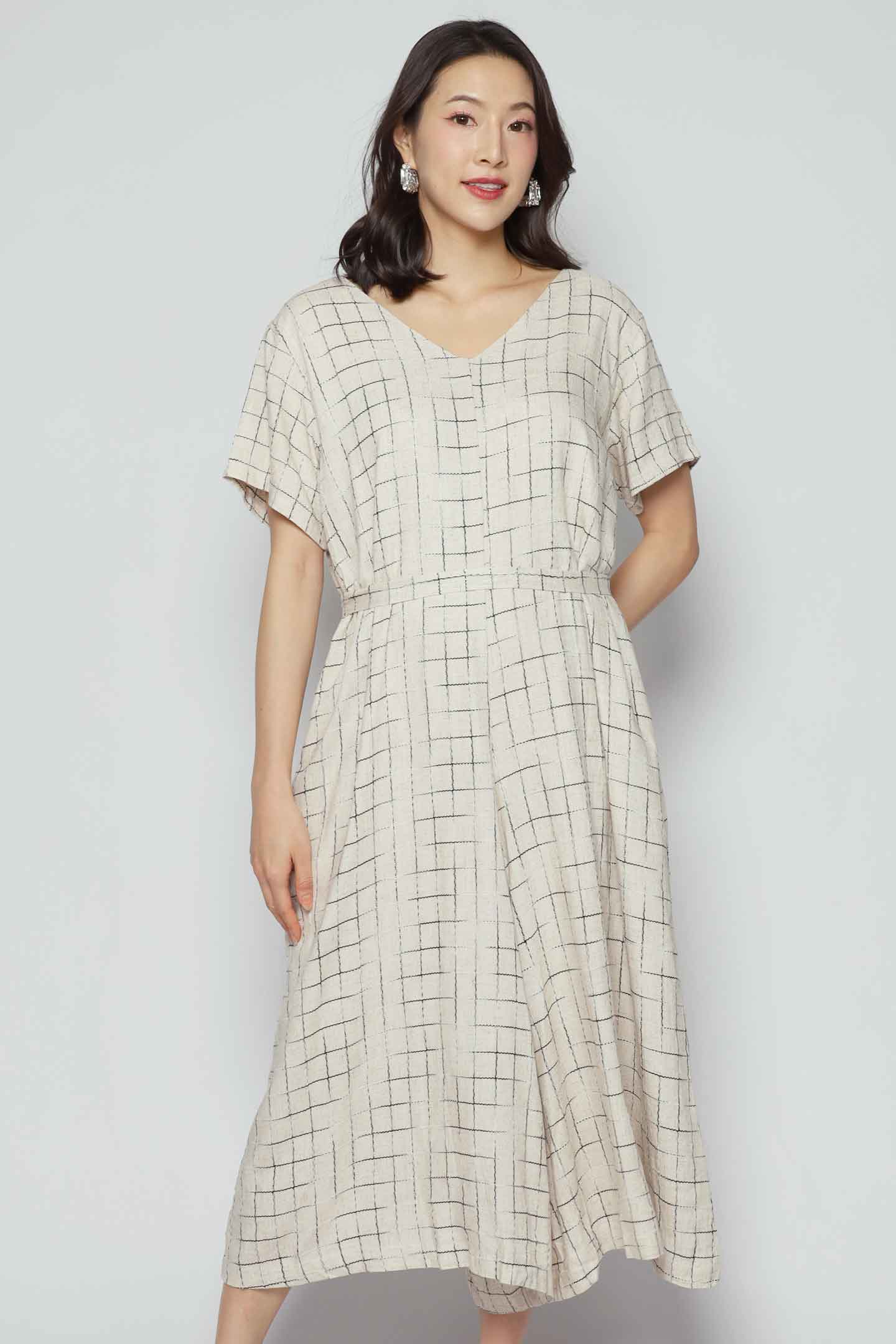 Shirokuro Jumpsuit in Linen Check