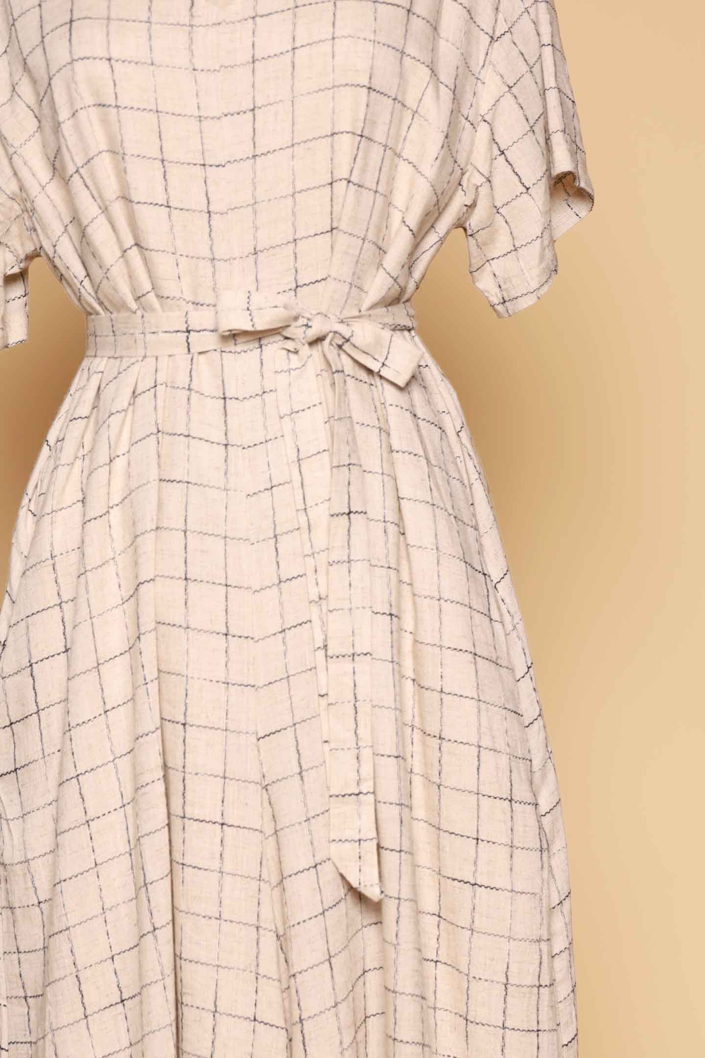 PO - Shirokuro Jumpsuit in Linen Check