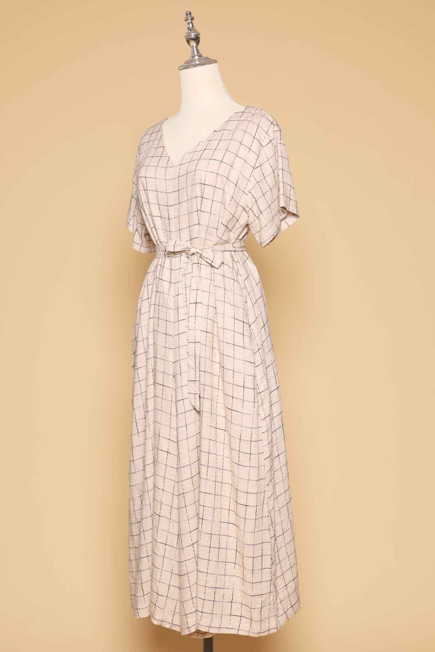 PO - Shirokuro Jumpsuit in Linen Check