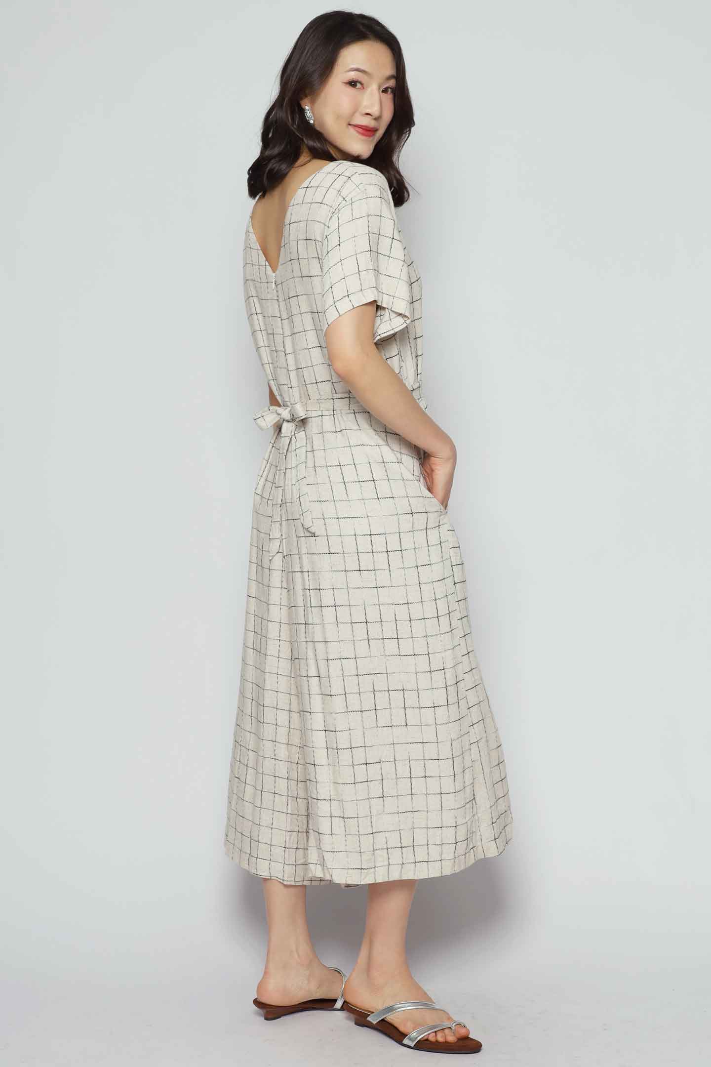 Shirokuro Jumpsuit in Linen Check