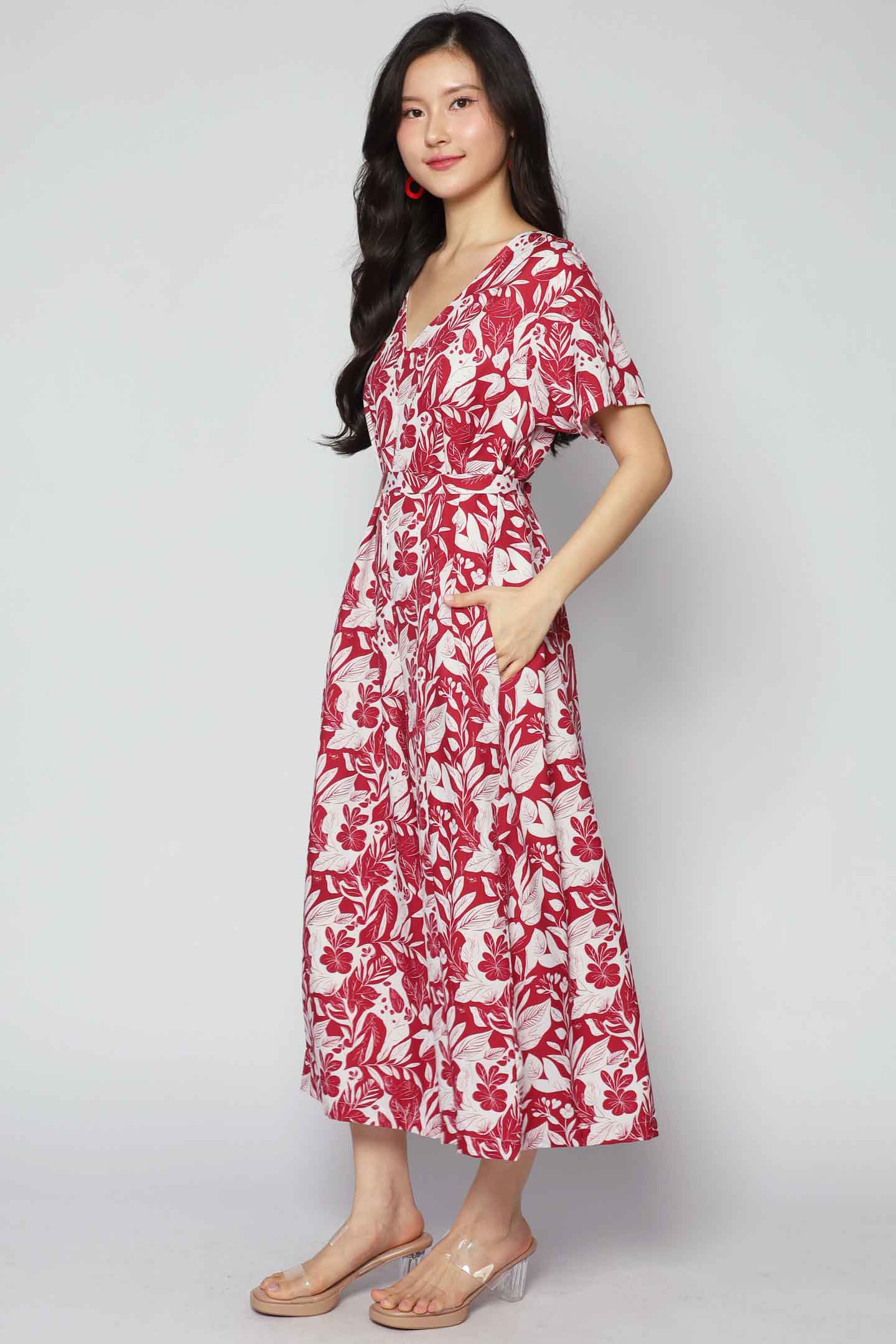 Shirokuro Jumpsuit in Red Opulence