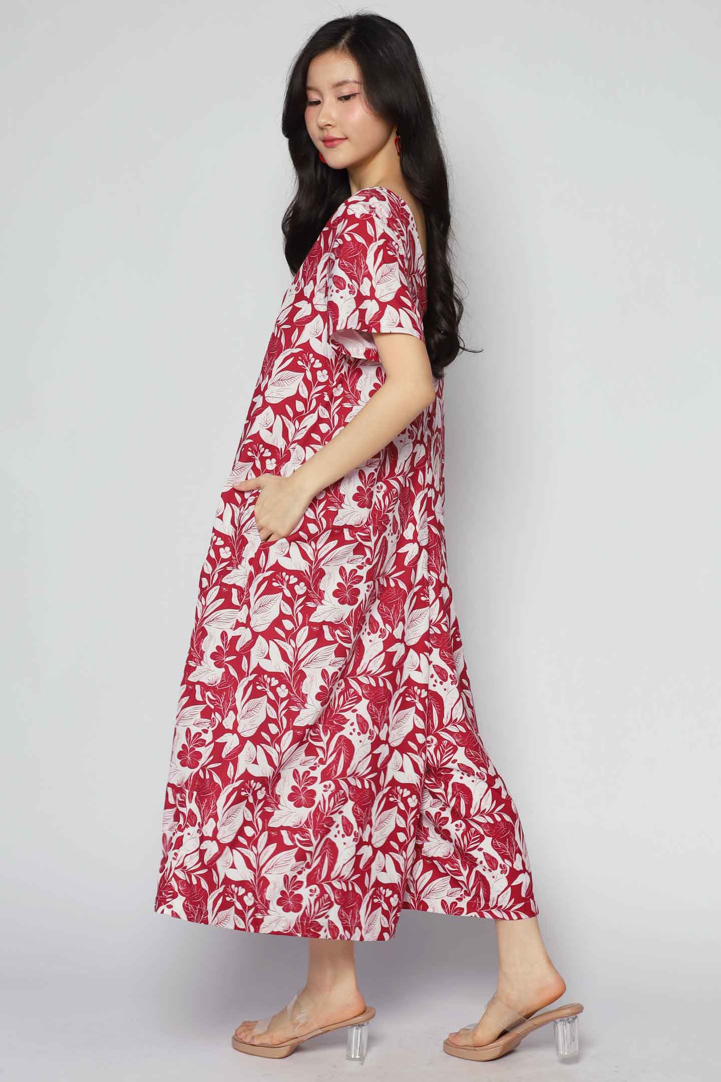 Shirokuro Jumpsuit in Red Opulence