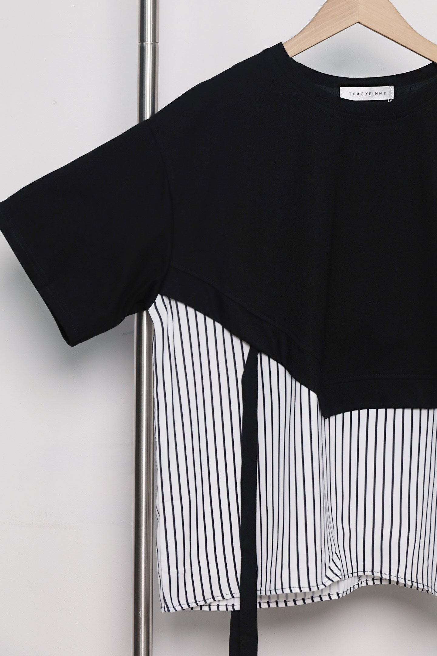 Easy by TE - Siglap Pinstripes Top in Black