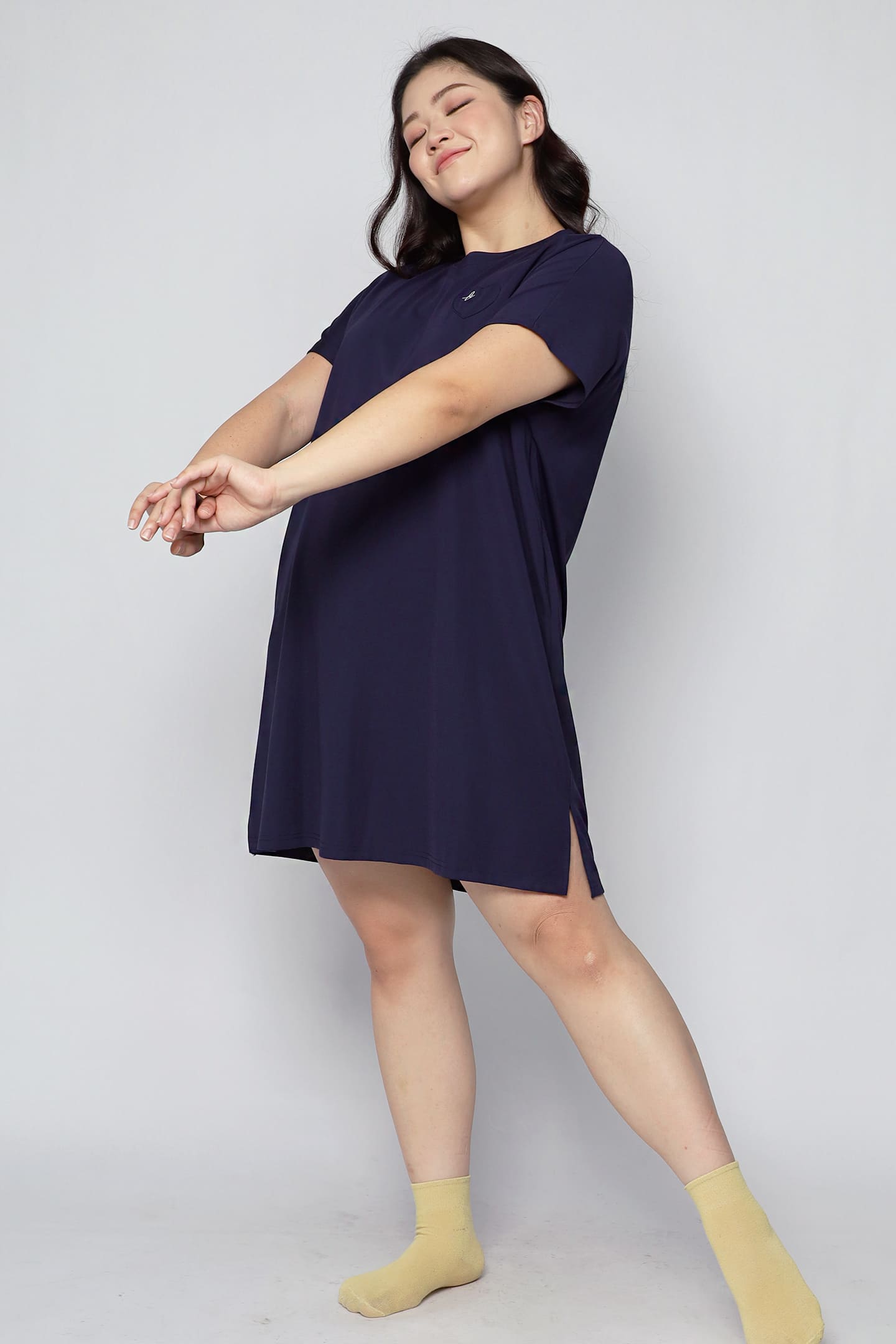 TENCEL - Sleepy Girl Pyjamas Dress in Blueberry Kiss