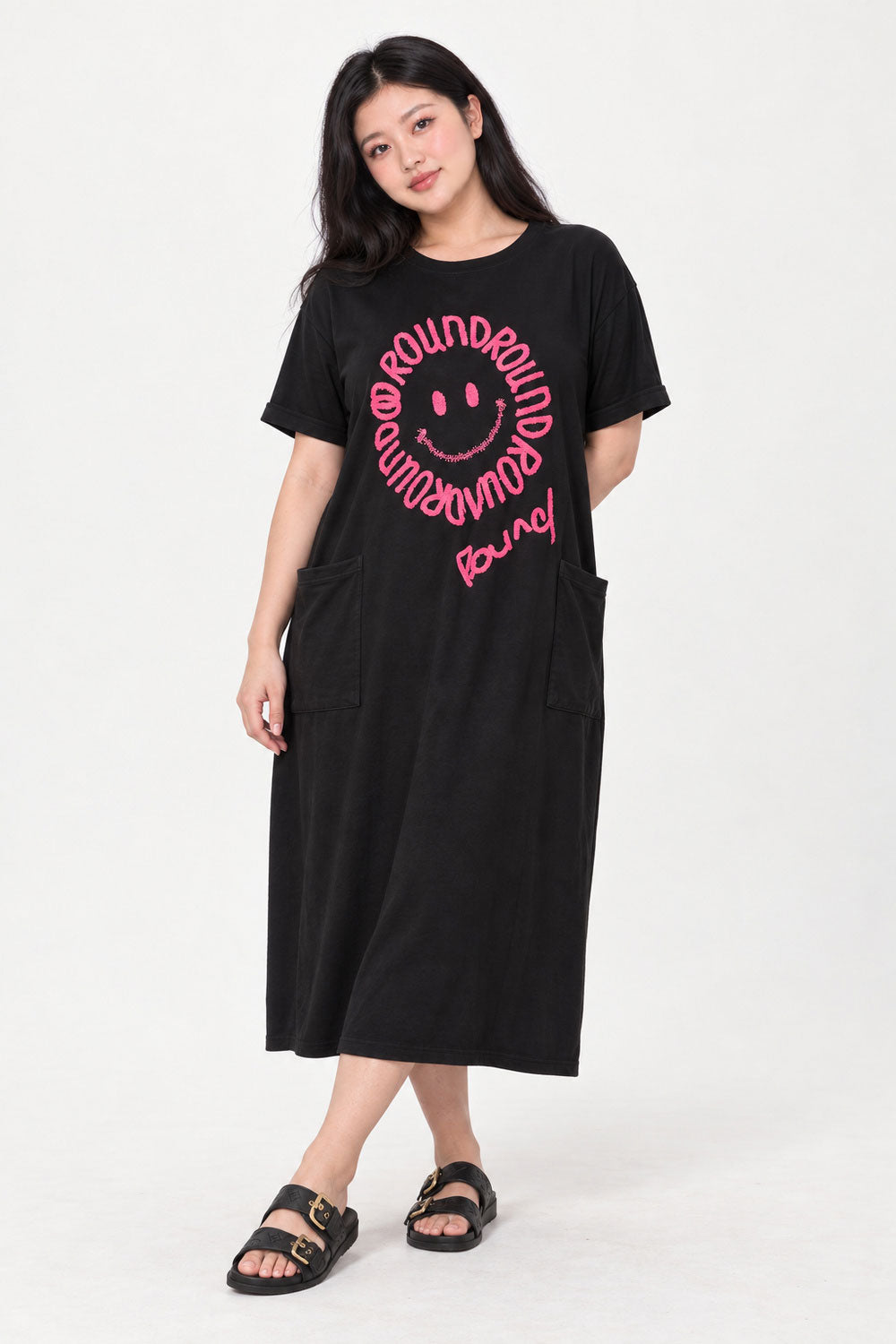 Smiling Face Pocket Dress