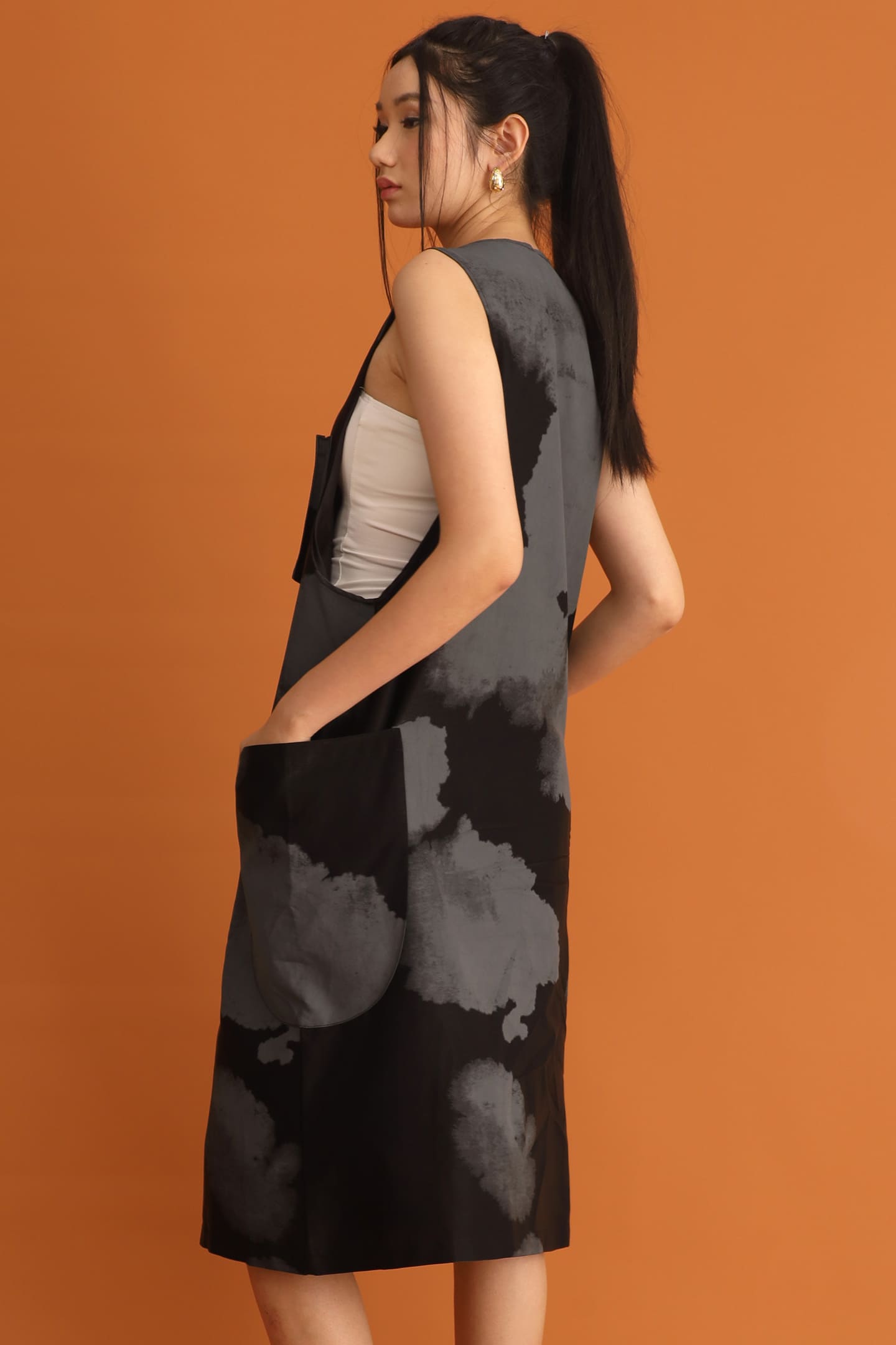 CHOSEN - Song Shimmer Zipper Longline Top / Dress