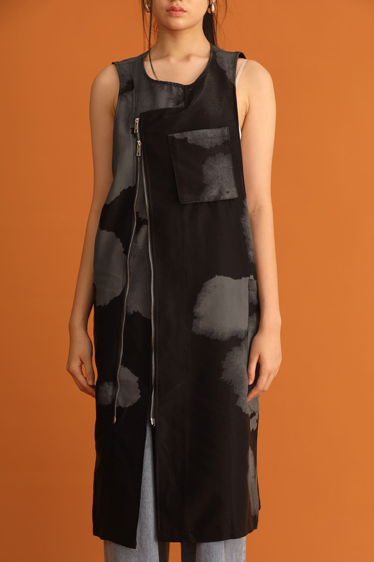 CHOSEN - Song Shimmer Zipper Longline Top / Dress