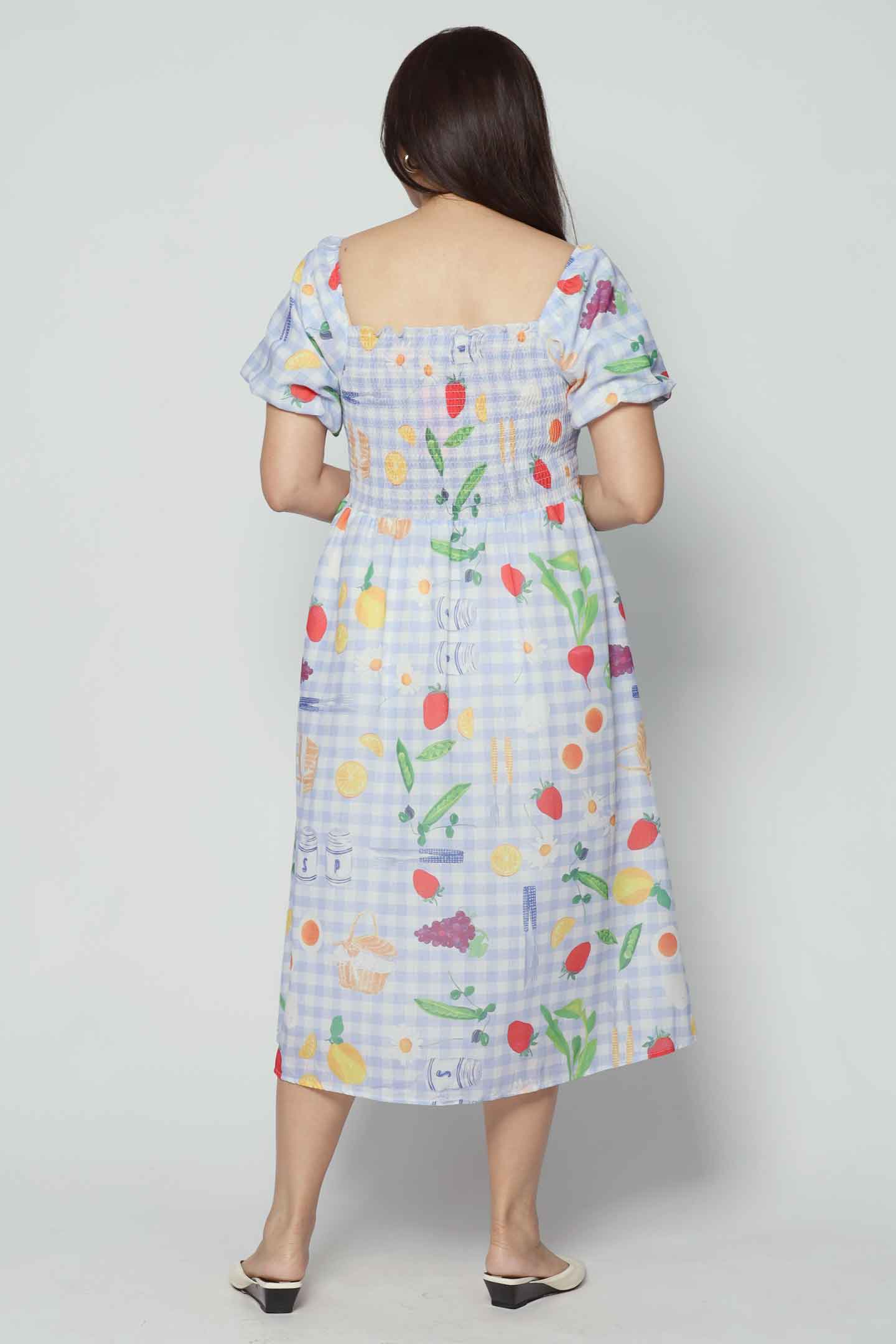 Sora Dress in Citrus Picnic