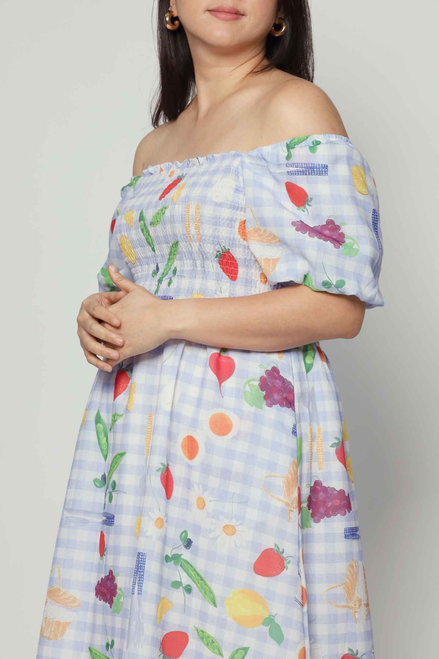 Sora Dress in Citrus Picnic