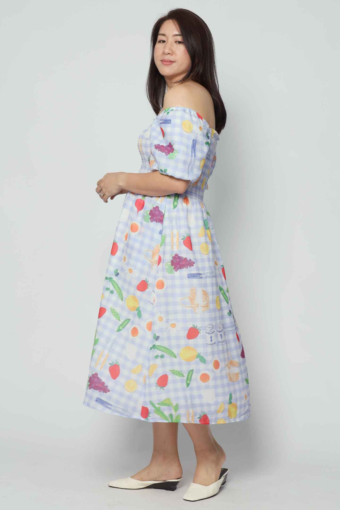 Sora Dress in Citrus Picnic