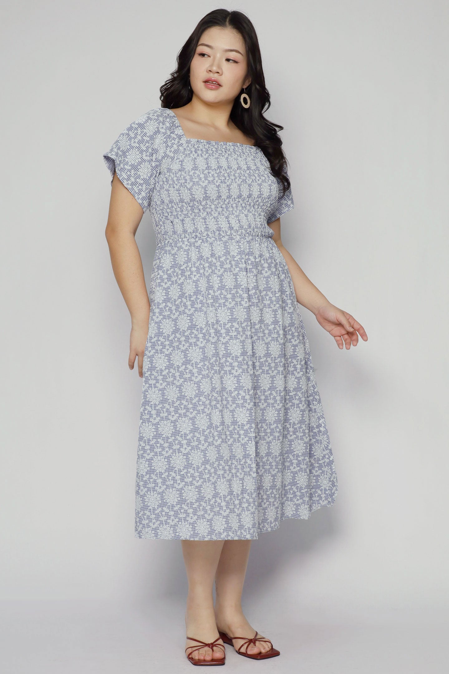 Sora Dress in Gingham Field