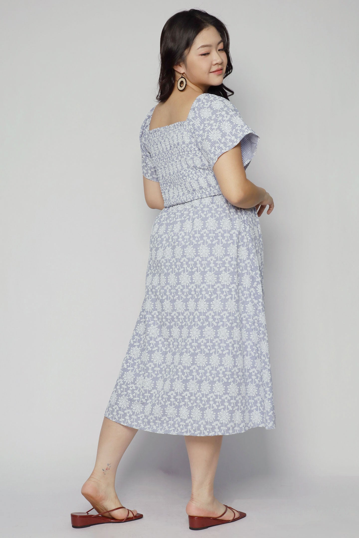 Sora Dress in Gingham Field