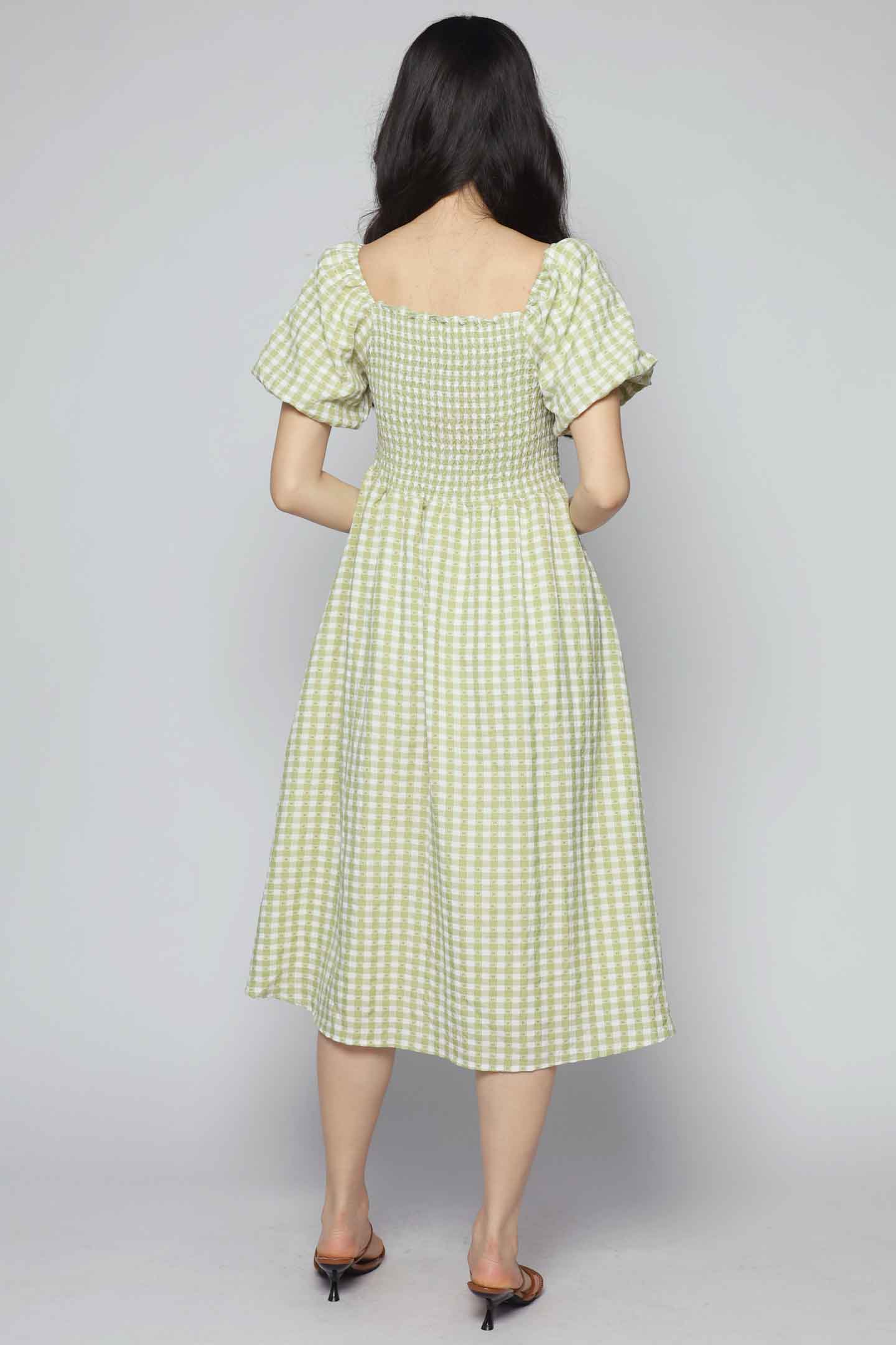Sora Dress in Green Checkmate