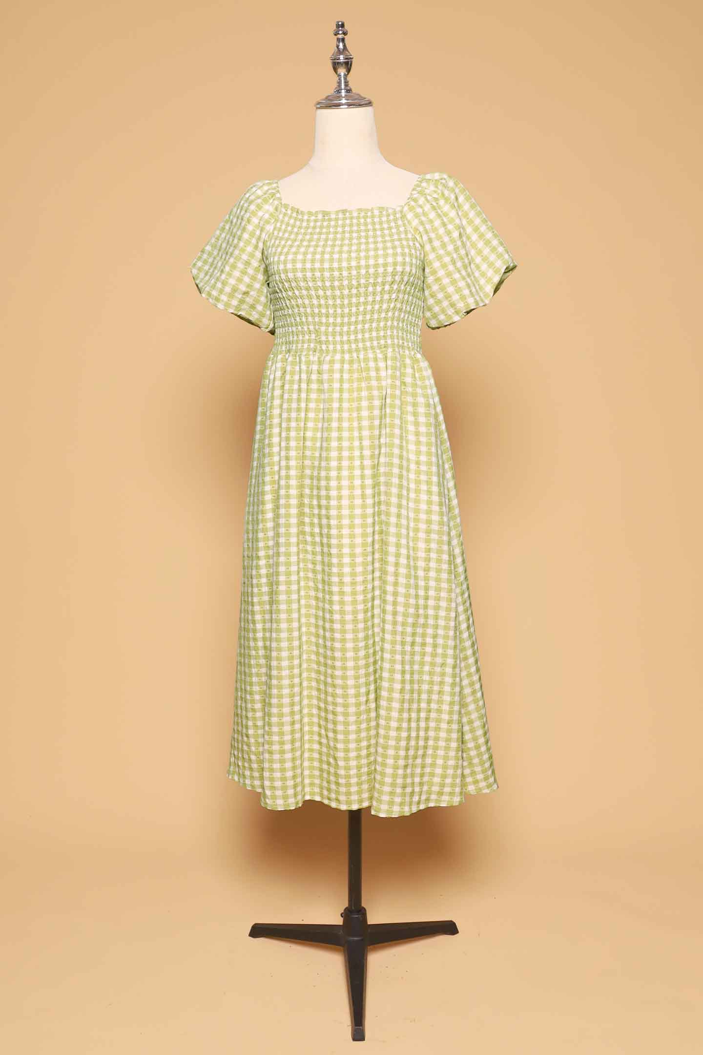 PO - Sora Dress in Green Checkmate