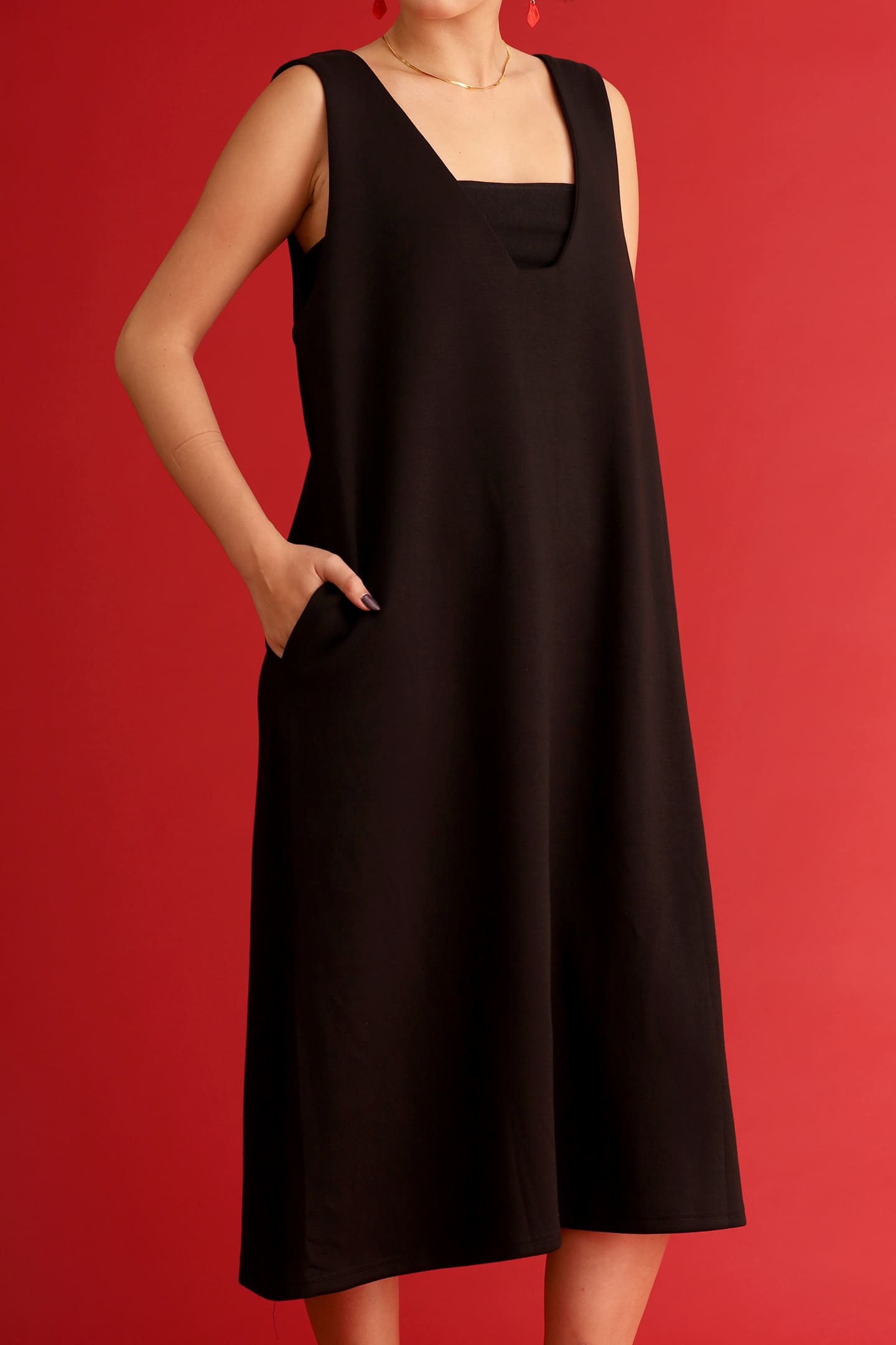 CHOSEN - Sovereign Pinafore Dress in Black
