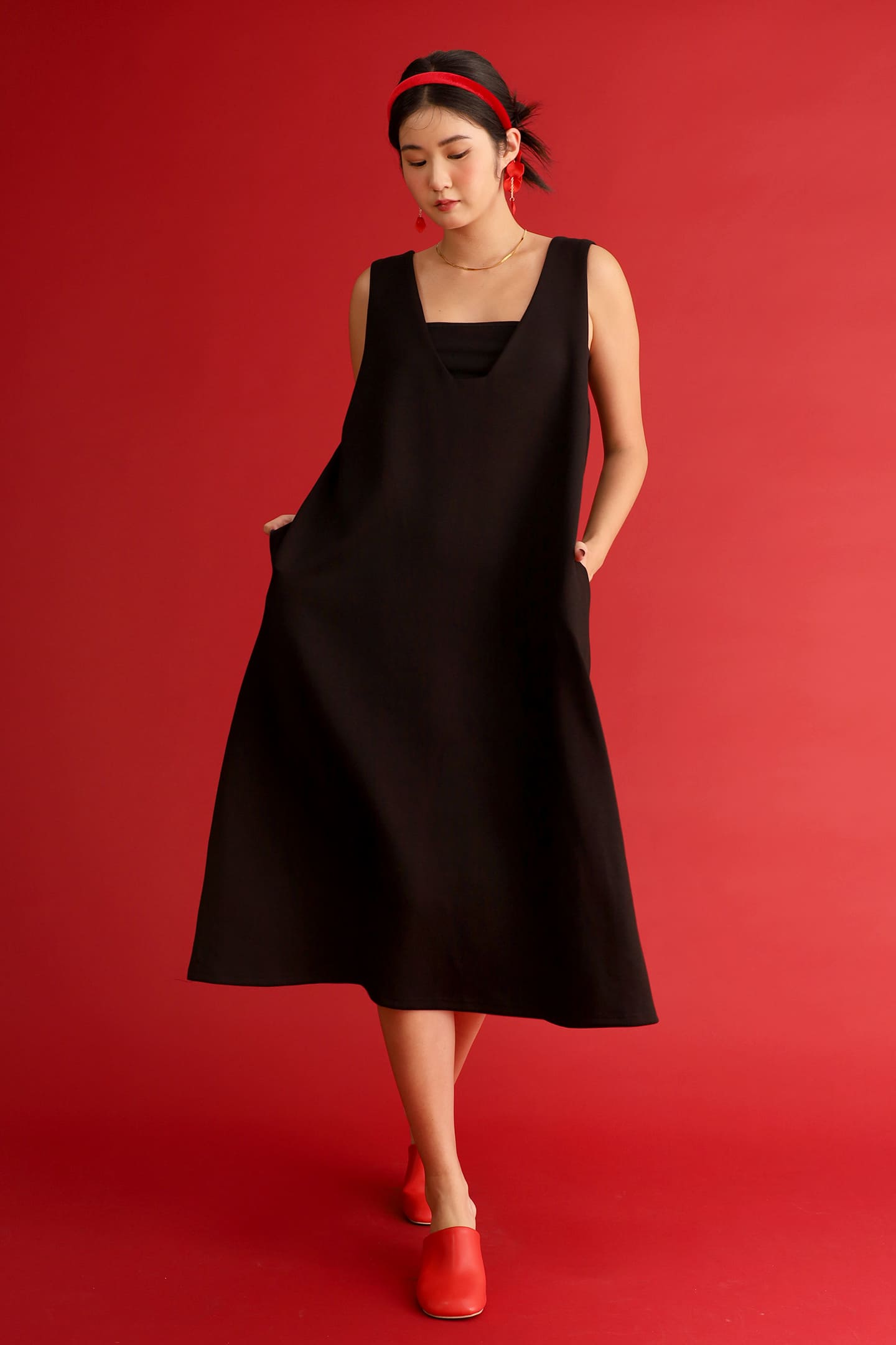CHOSEN - Sovereign Pinafore Dress in Black
