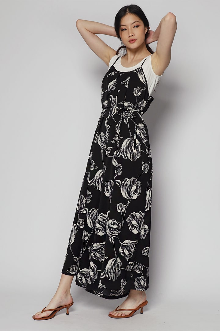 Soxie Jumpsuit in Rose Print