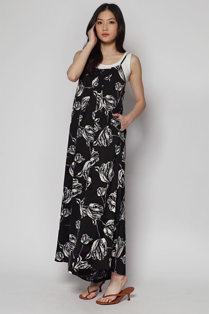 Soxie Jumpsuit in Rose Print