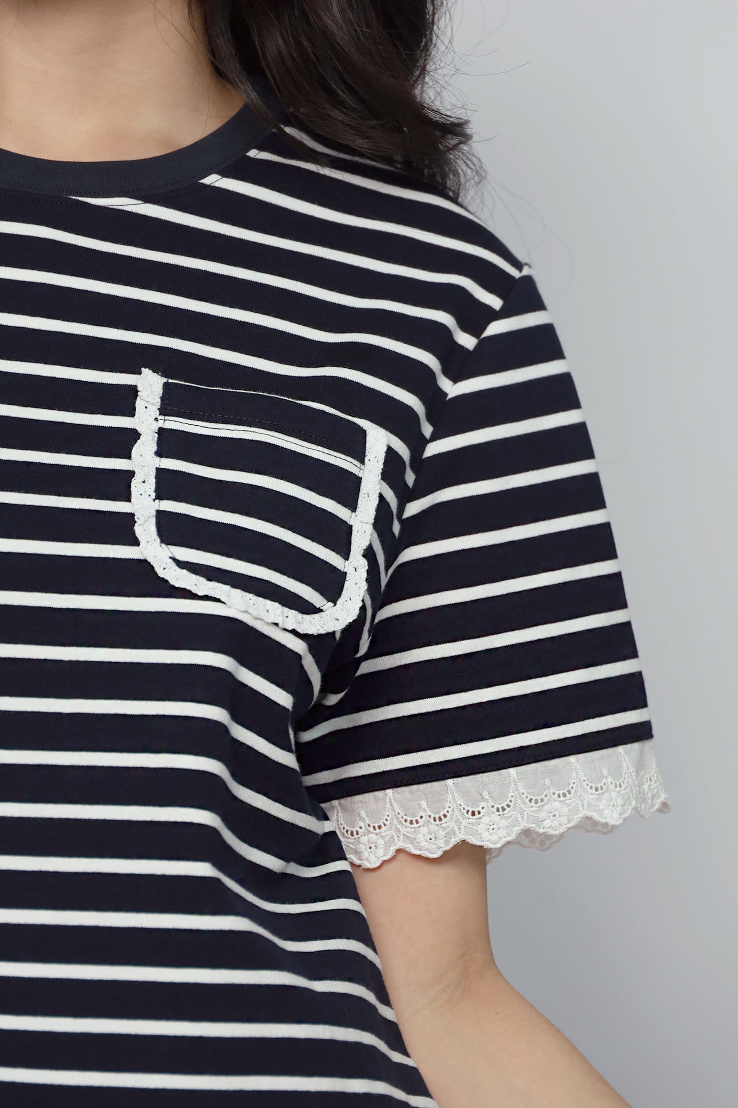 JOY - Sugar Sweet Stripes Lace Top