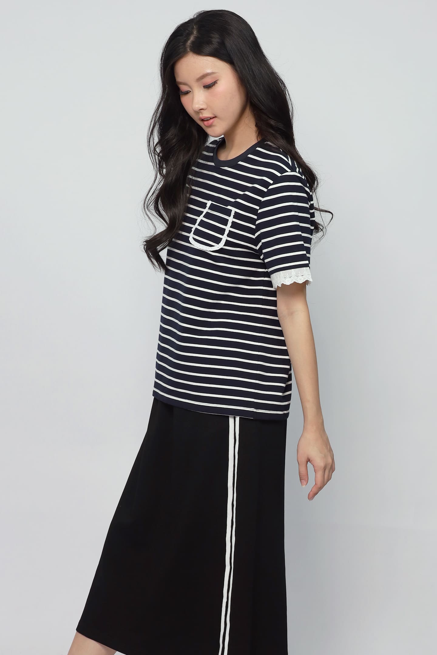 JOY - Sugar Sweet Stripes Lace Top
