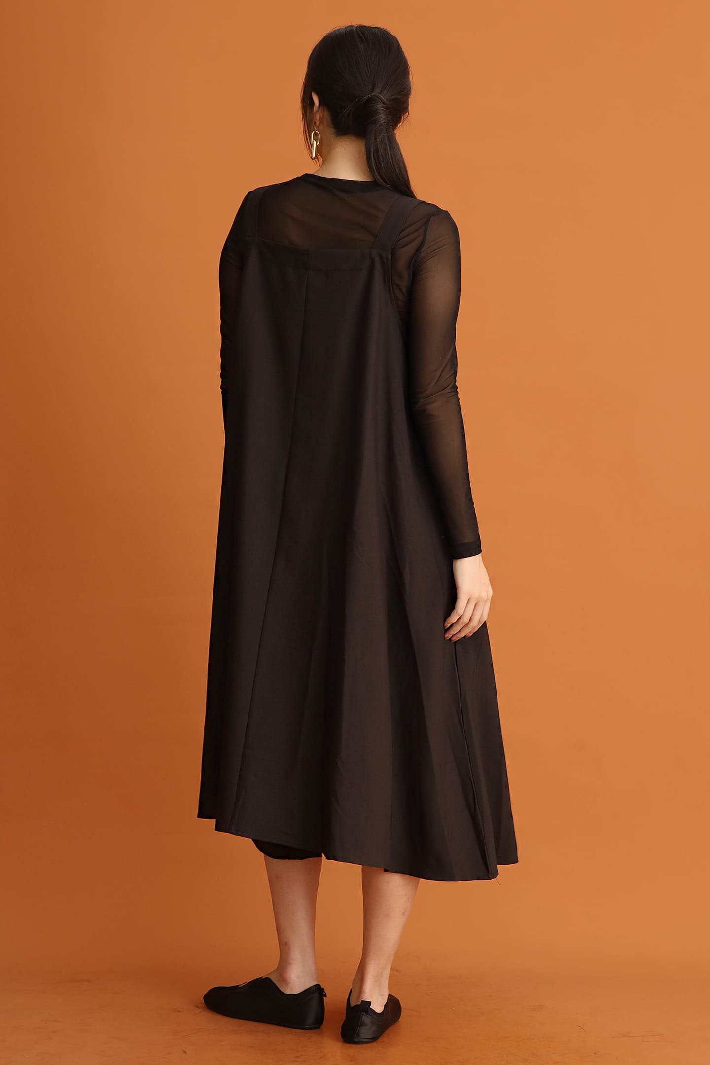 CHOSEN - Sunmi Pinafore Dress in Black