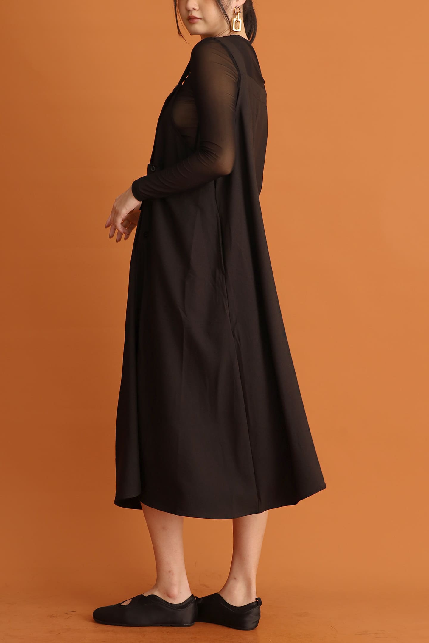 CHOSEN - Sunmi Pinafore Dress in Black