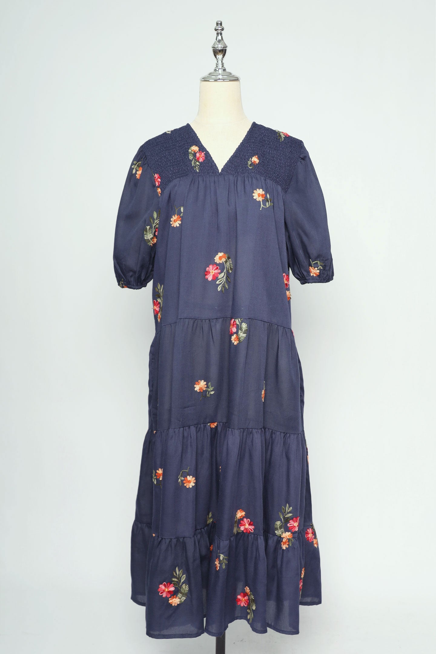 PO - Sydney Dress in Blue Petal Embroidery