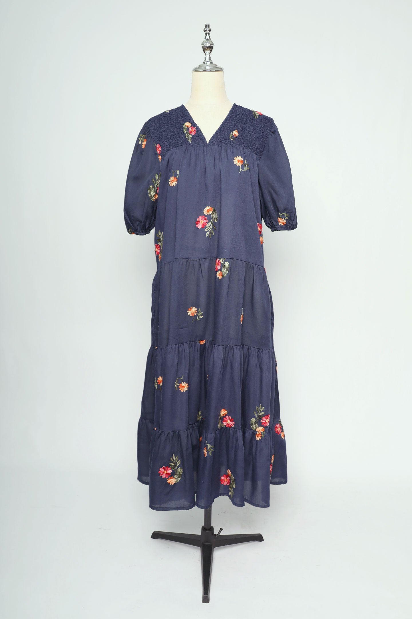 PO - Sydney Dress in Blue Petal Embroidery