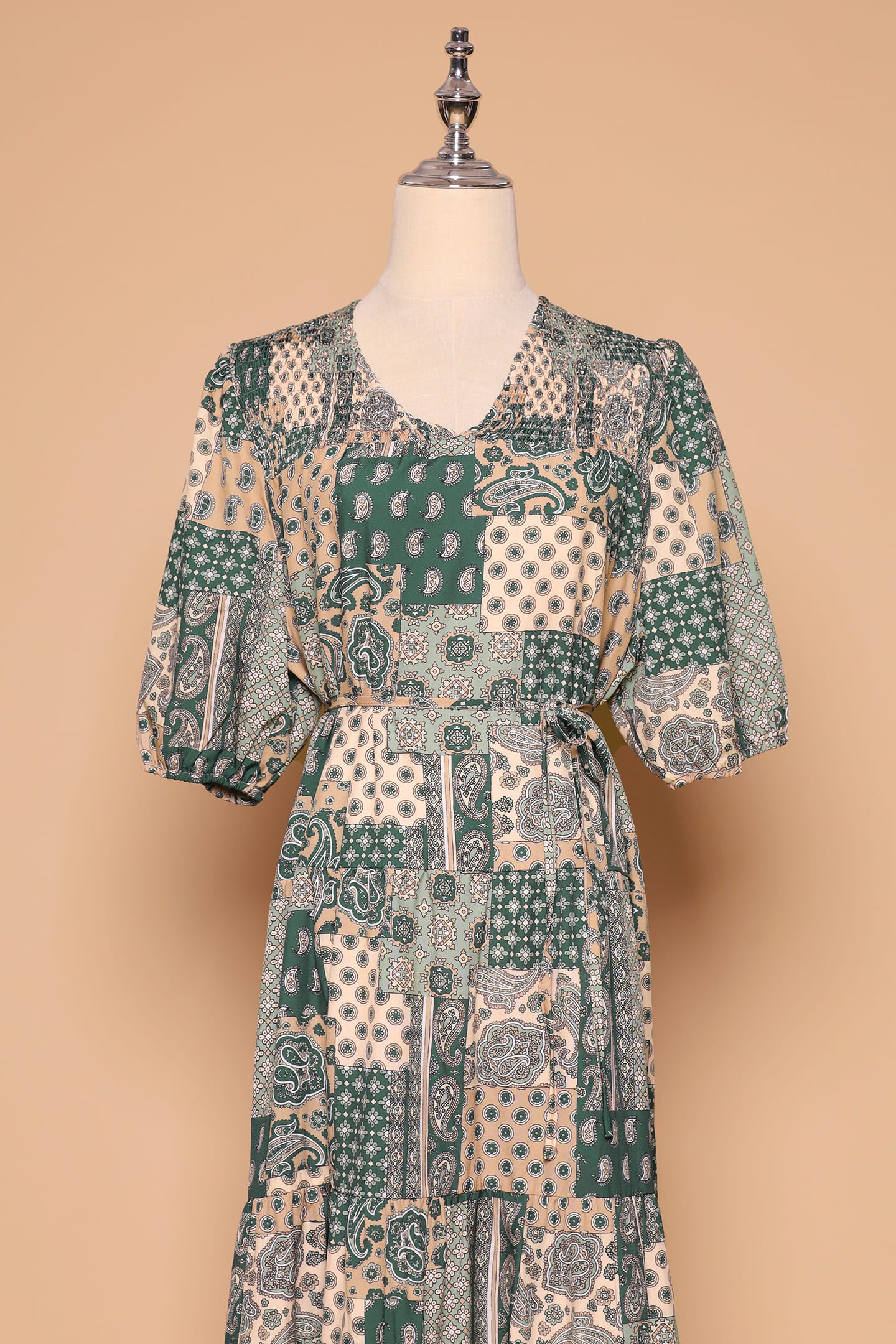 PO - Sydney Dress in Green Paisley