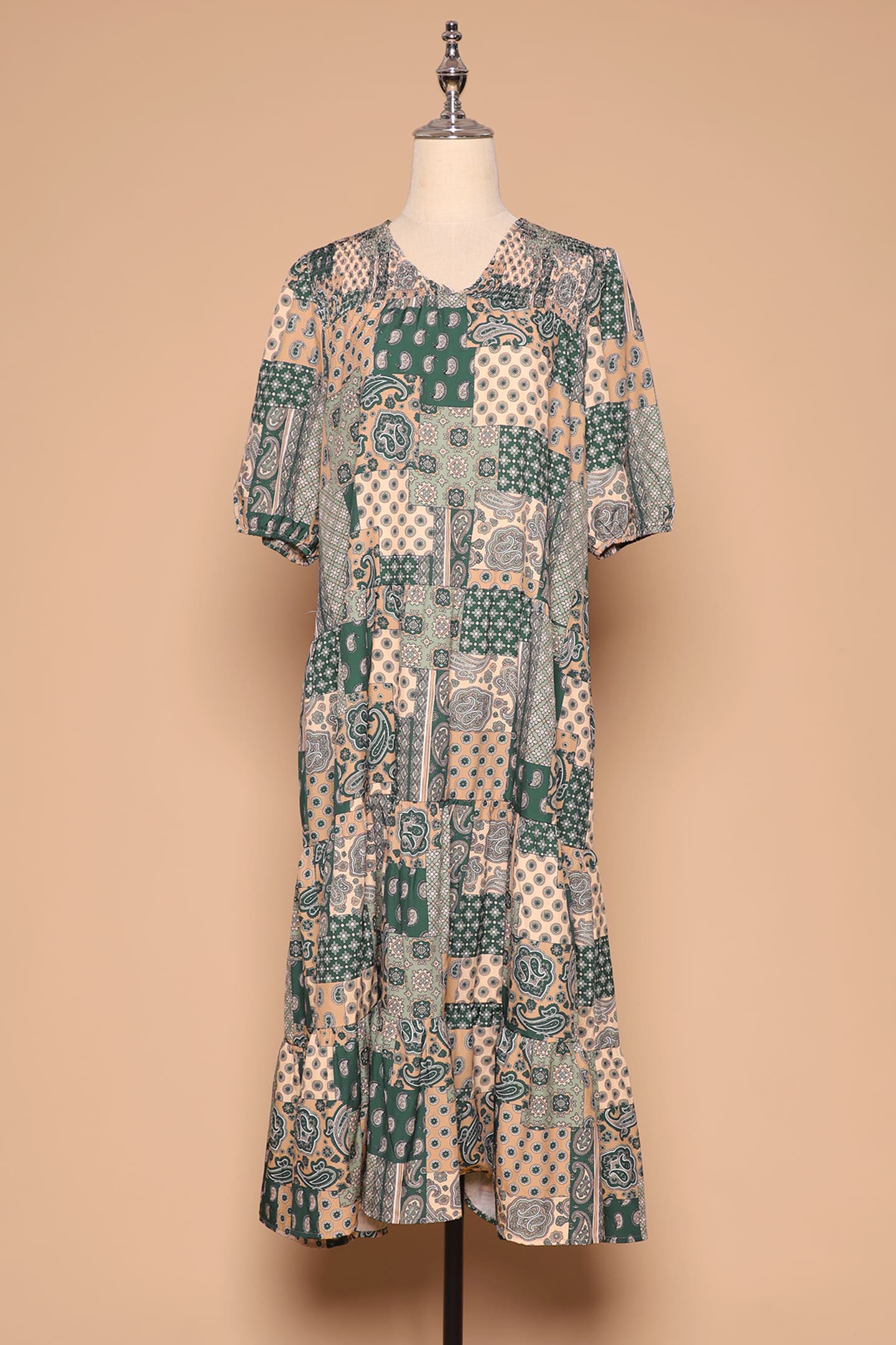 PO - Sydney Dress in Green Paisley
