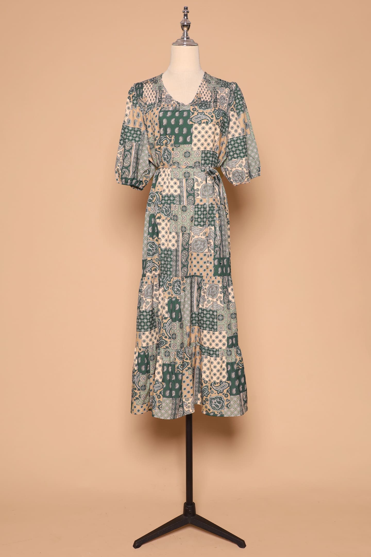 PO - Sydney Dress in Green Paisley