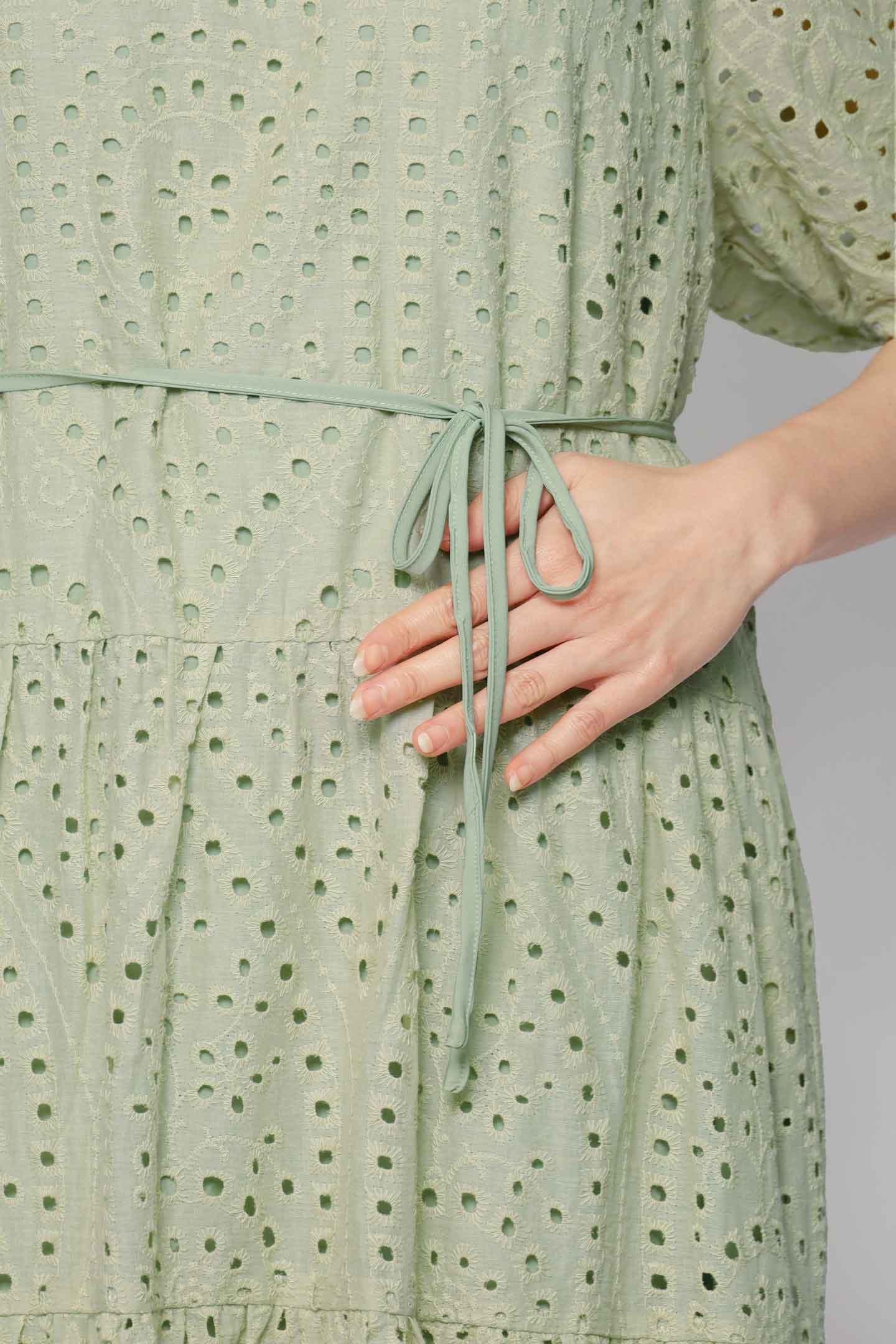 Sydney Dress in Mint Green Crochet